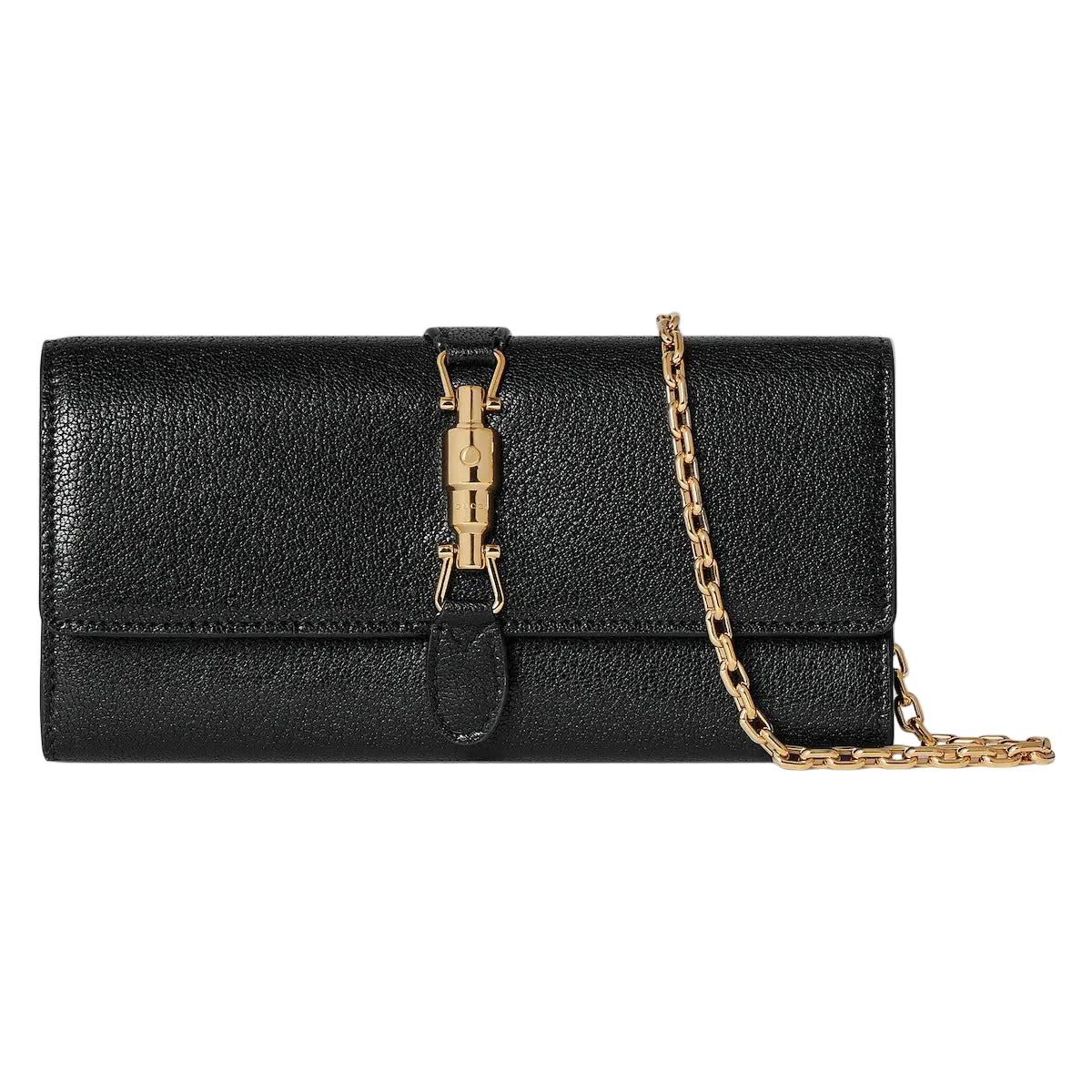 Gucci Jackie 1961 Leather Chain Wallet – Black