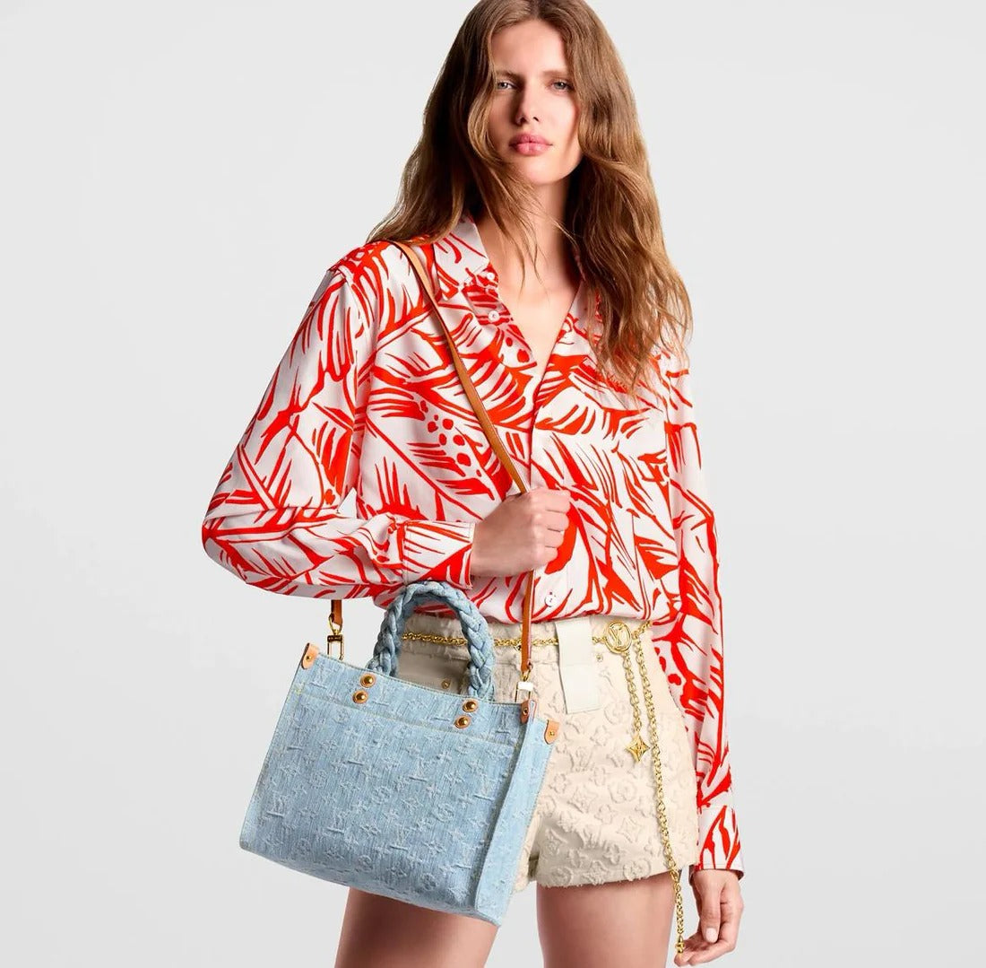 Louis Vuitton Monogram Denim Let Go PM Tote Bag – Sky Blue