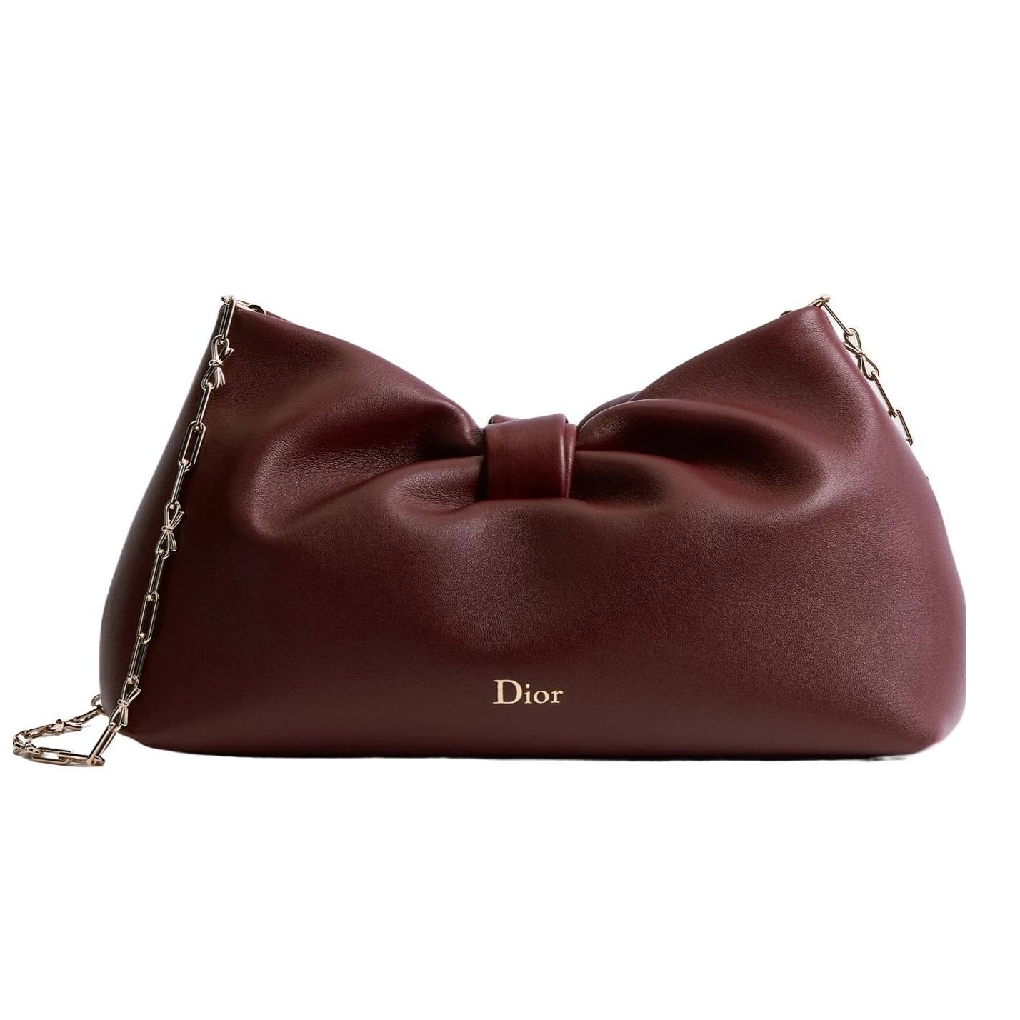 Dior Medium Lambskin Bow Bag – Burgundy