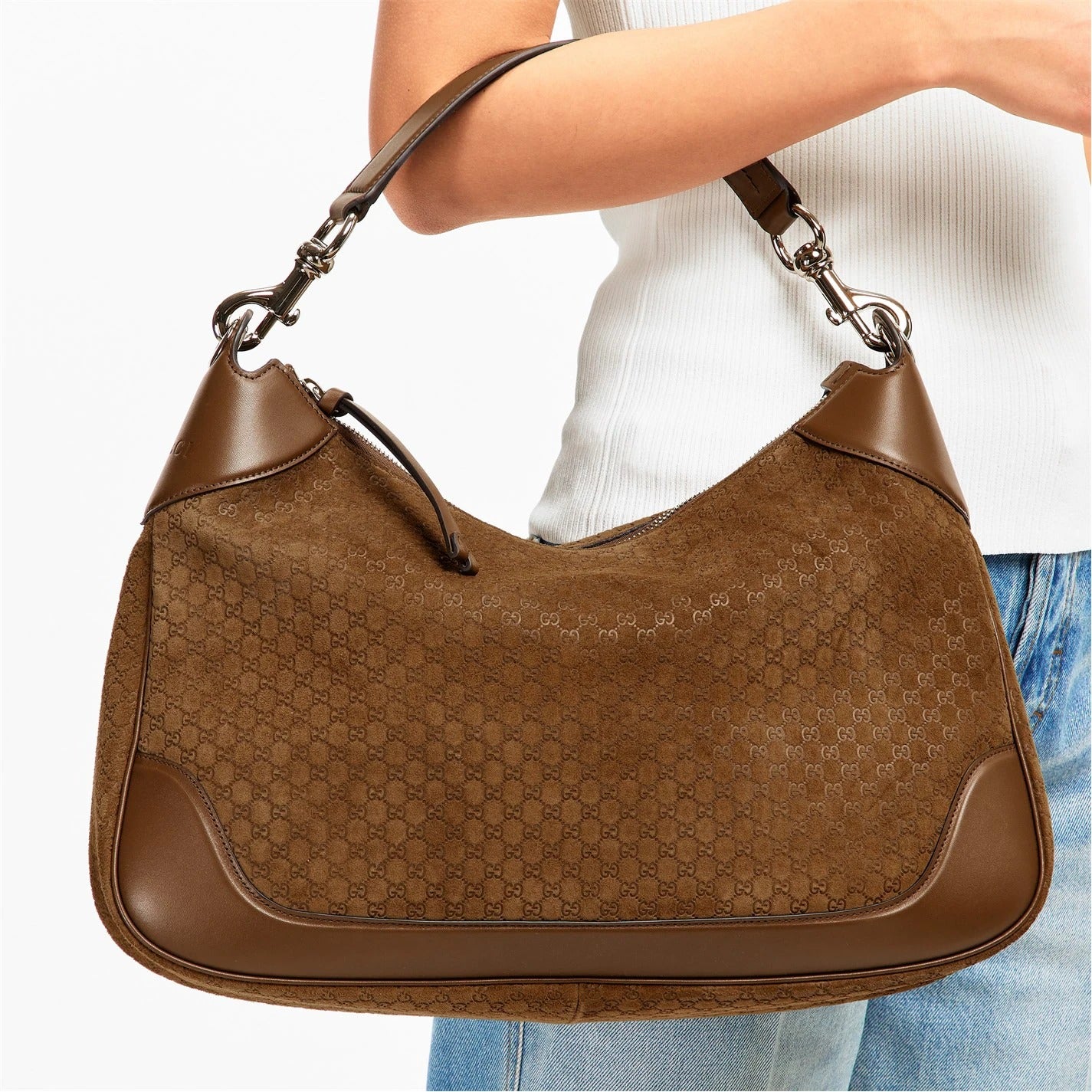 Gucci Hobo Suede Bag – Brown