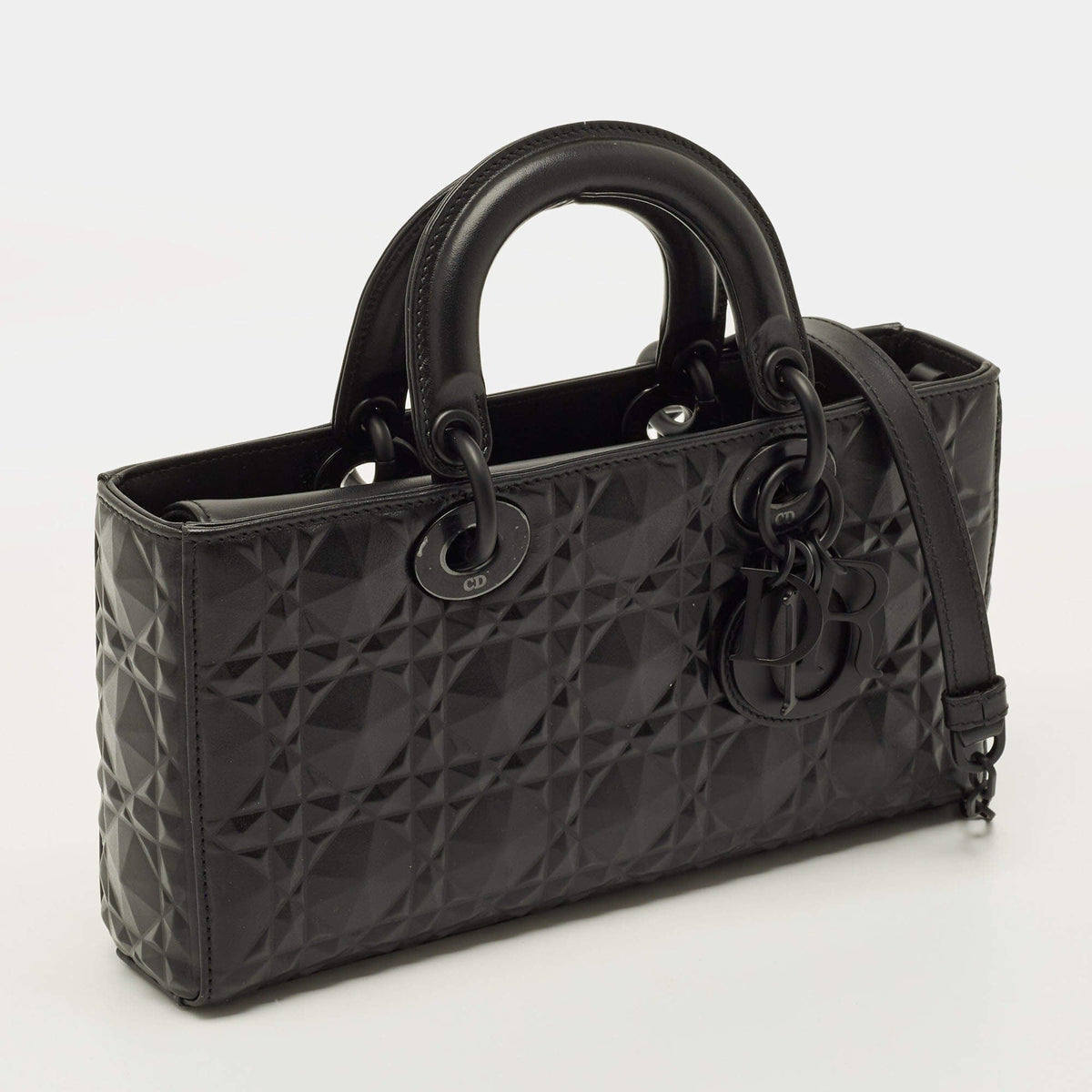 Dior Lady D-Joy Micro Diamond Cannage Calfskin Bag - Black