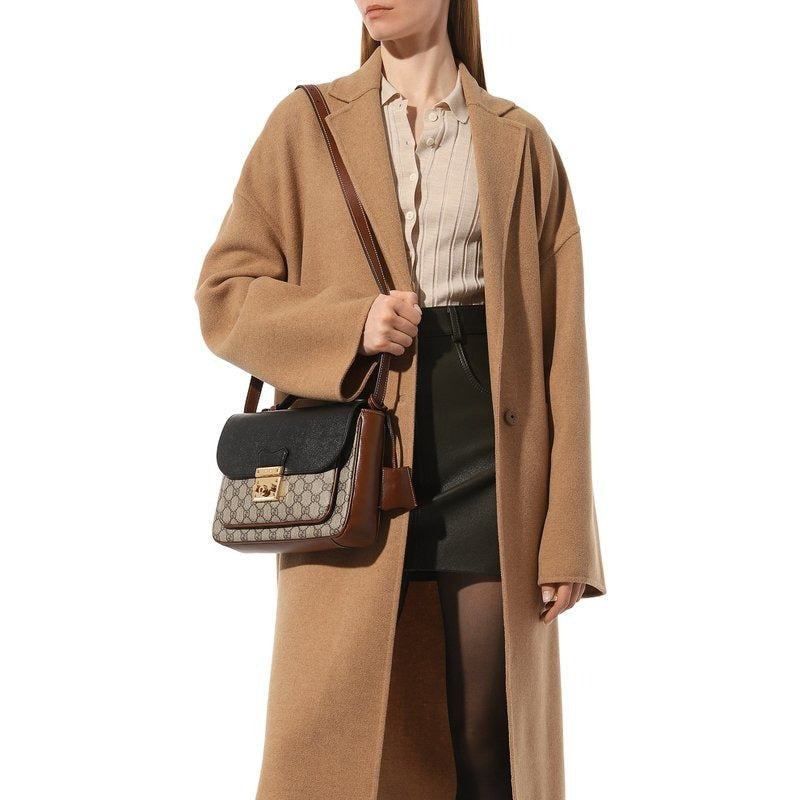 Gucci GG Supreme Padlock Shoulder Bag – Beige