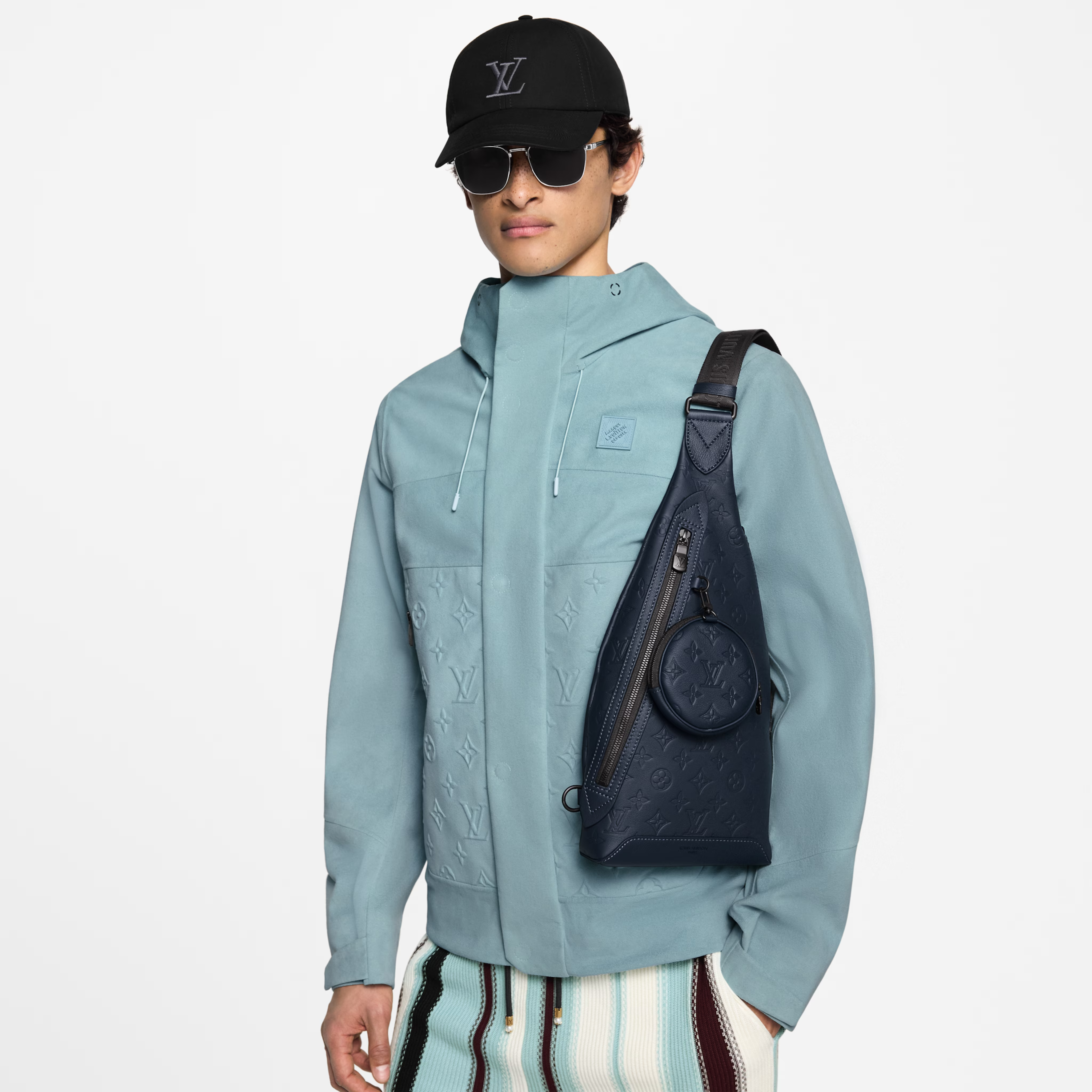 Louis Vuitton Monogram Shadow Leather Duo Slingbag – Navy Blue