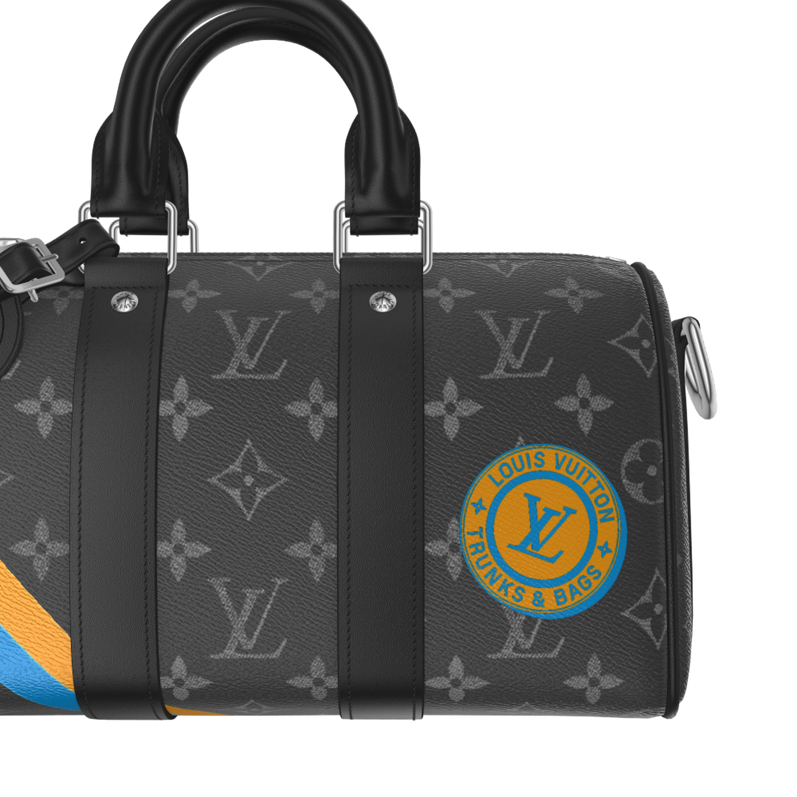 Louis Vuitton Monogram Eclipse Keepall Bandoulière 25 Duffle Bag – Black