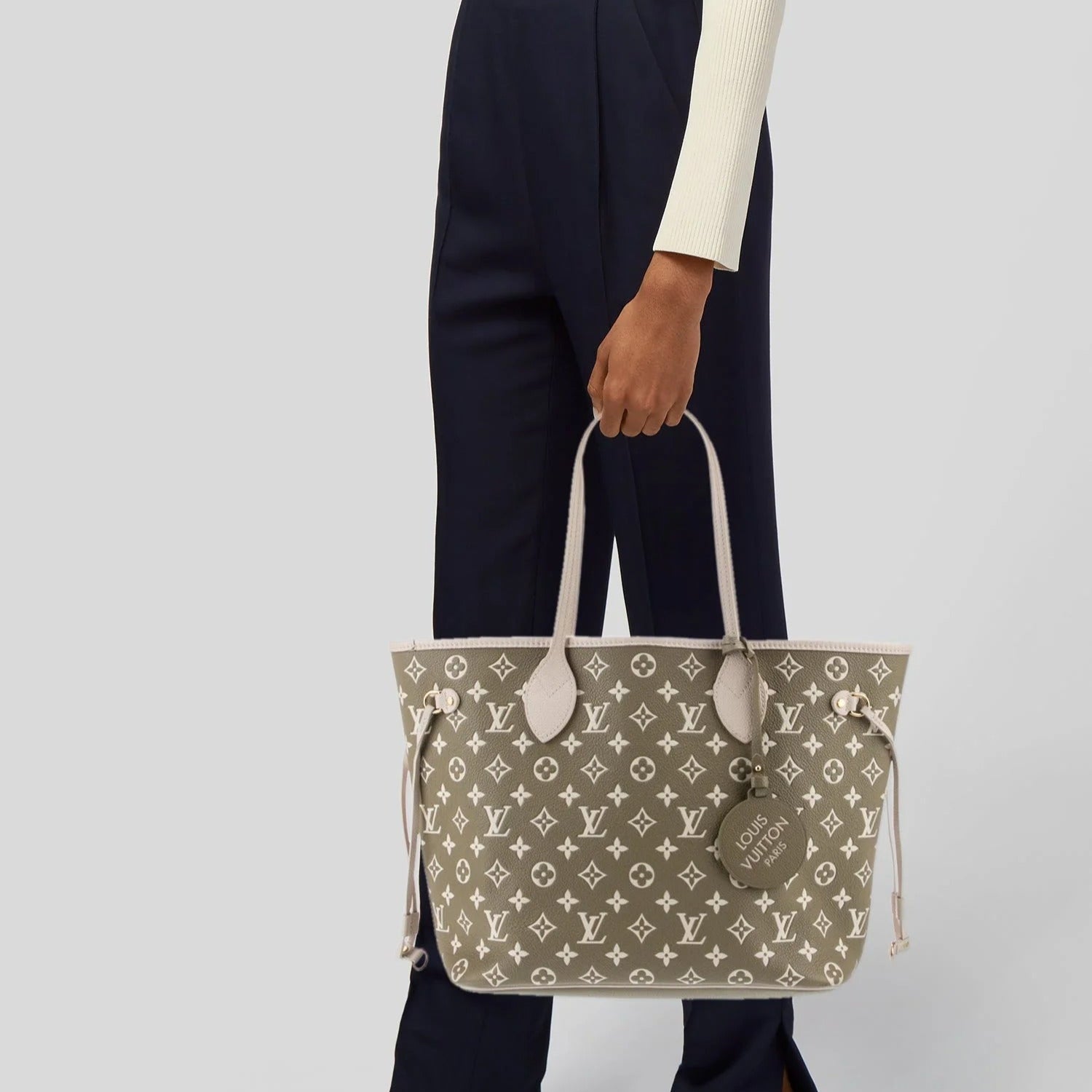 Louis Vuitton Spring In The City Neverfull MM - Khaki Beige and Cream