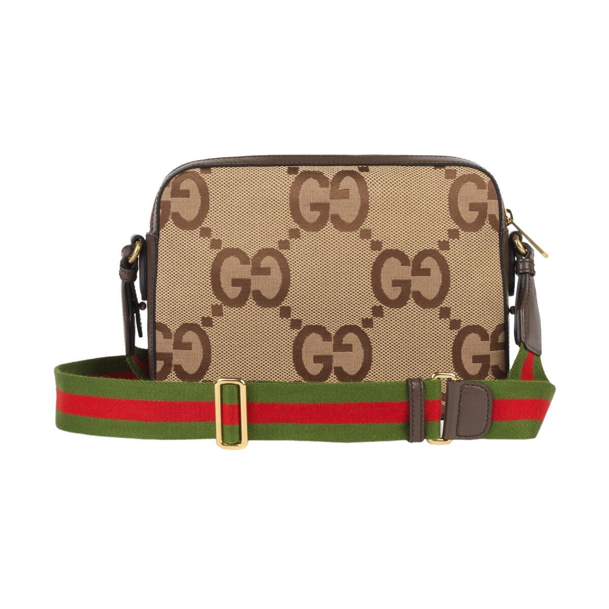 Gucci Jumbo GG Monogram Messenger Crossbody Bag – Beige