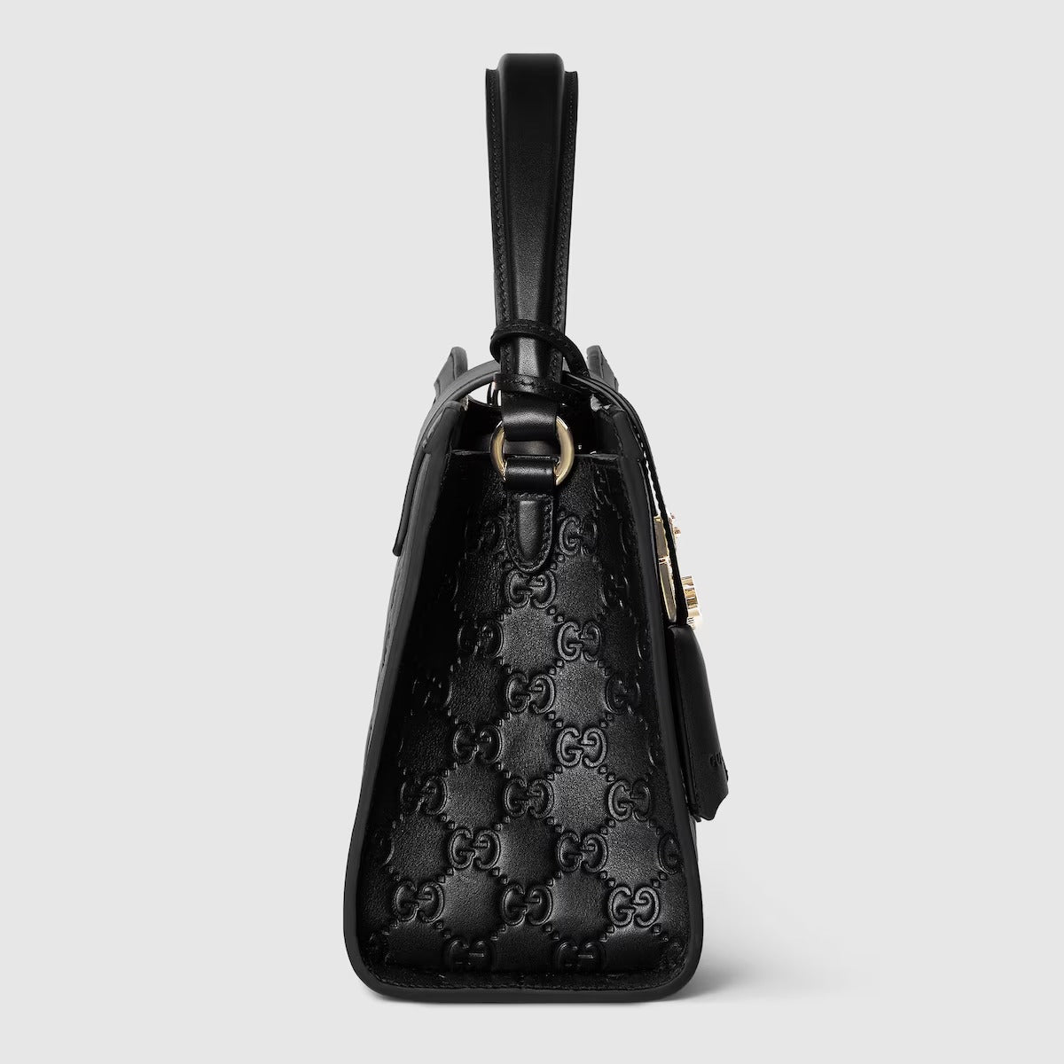 Gucci Padlock Top-Handle Medium Leather Bag – Black