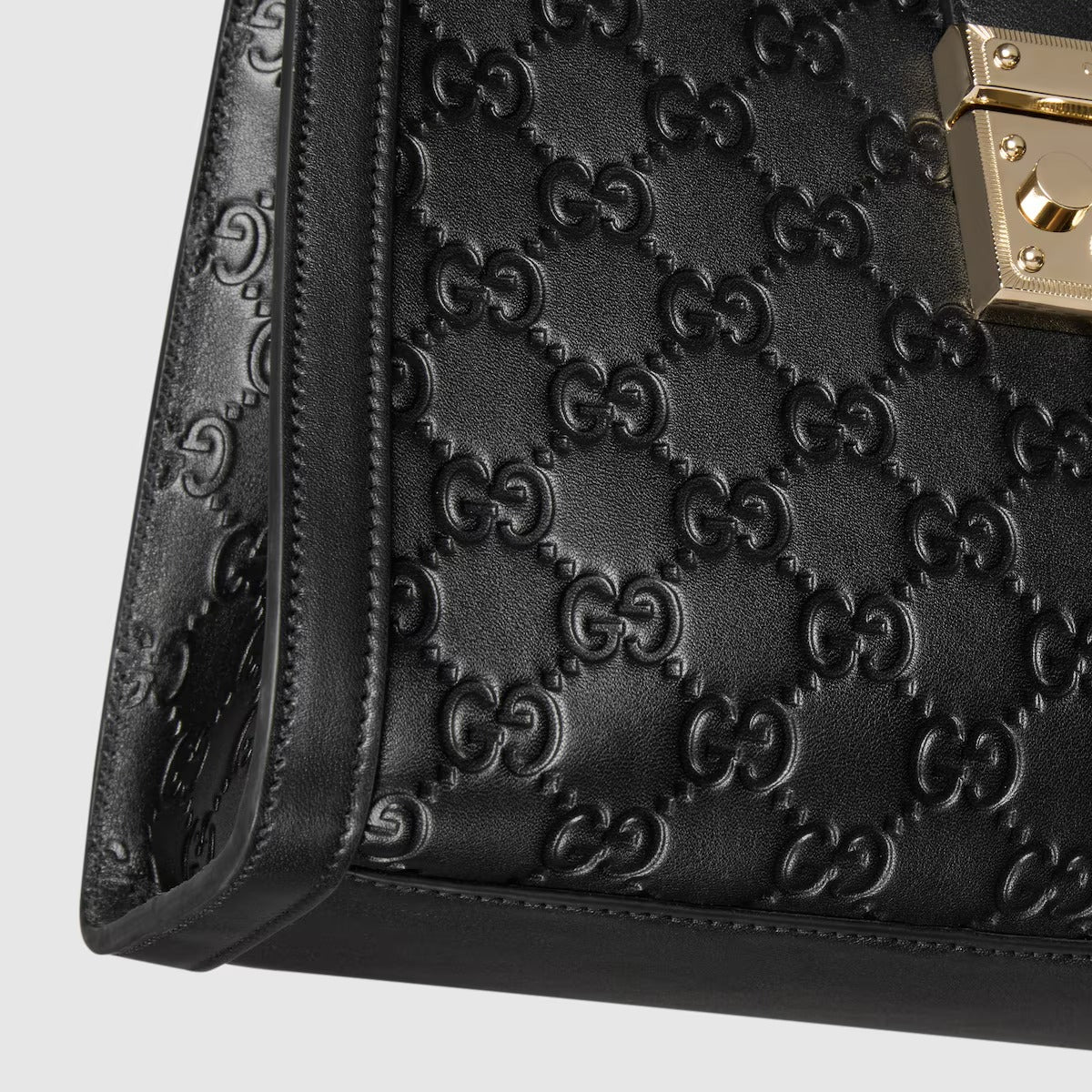 Gucci Padlock Top-Handle Medium Leather Bag – Black