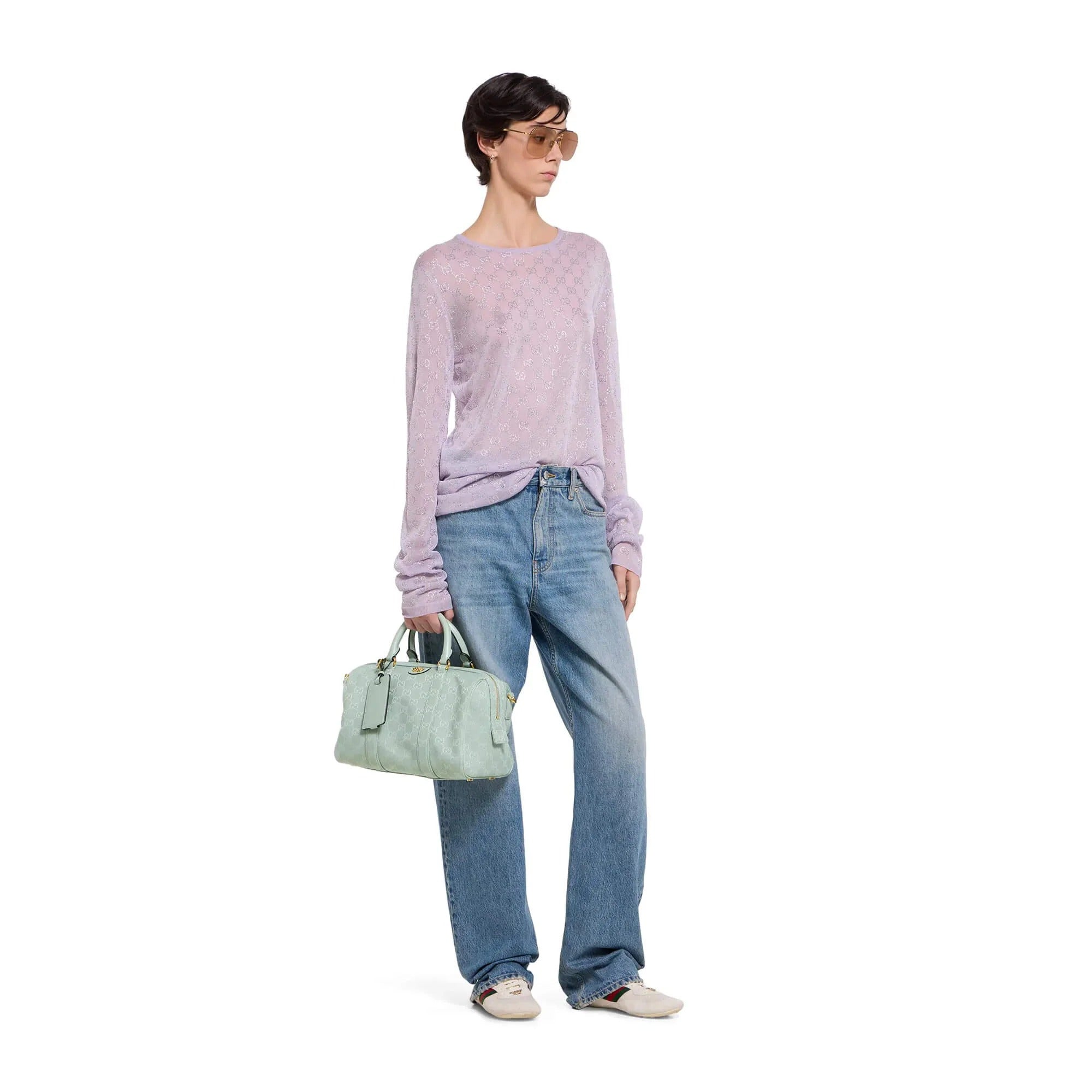 Gucci Ophidia Medium Boston Bag - Ice Blue