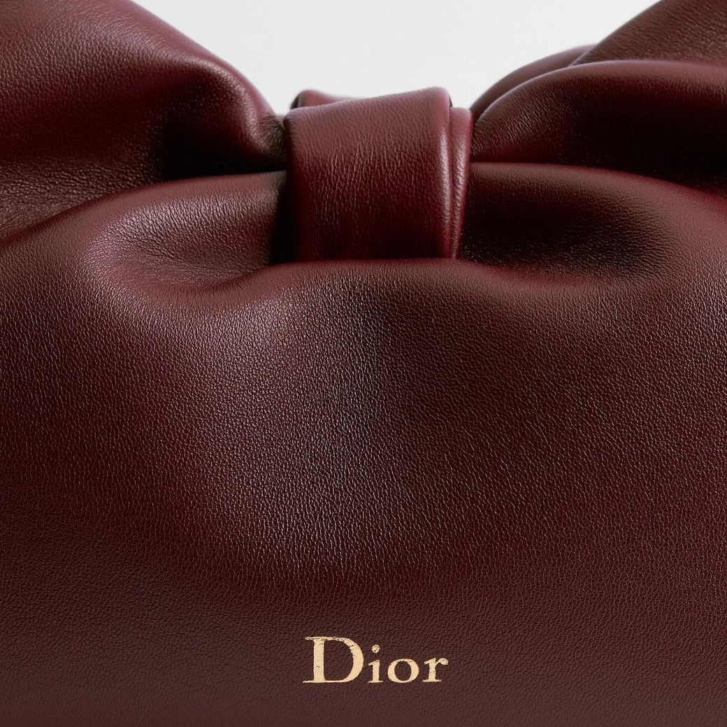 Dior Medium Lambskin Bow Bag – Burgundy