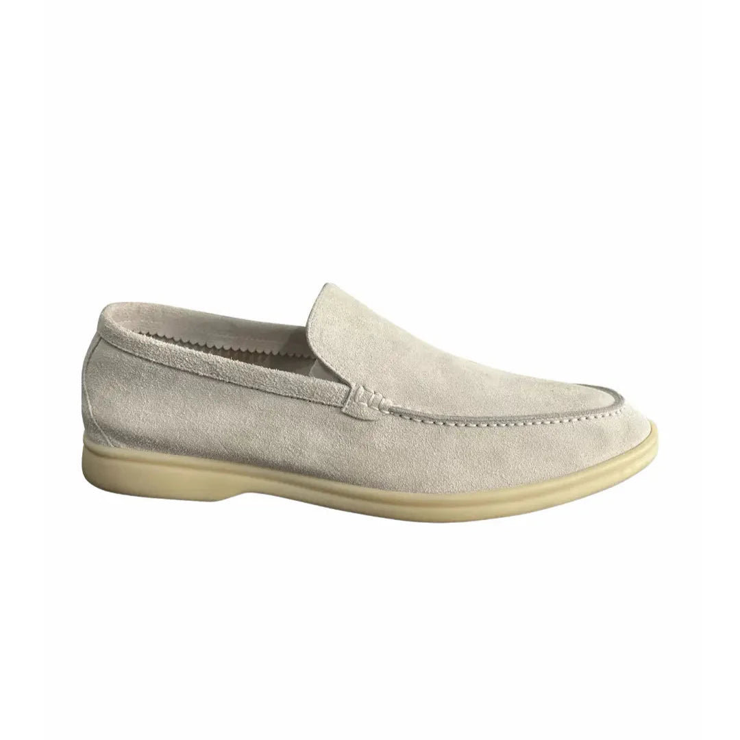 Loro Piana Summer Walk Suede Loafer - Off White