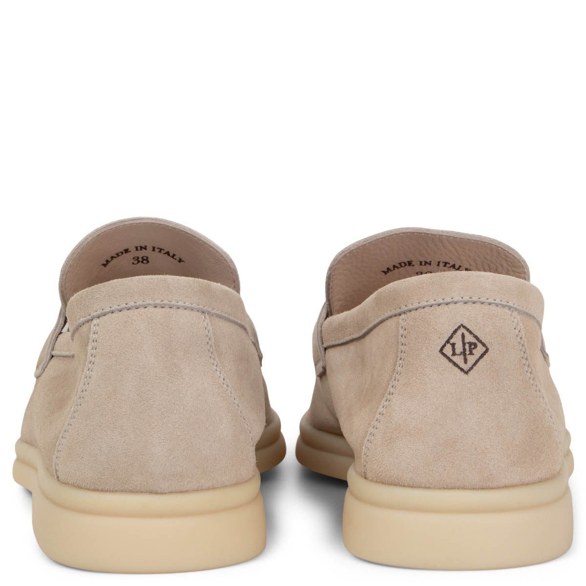 Loro Piana Summer Charms Suede Loafers - Light Beige