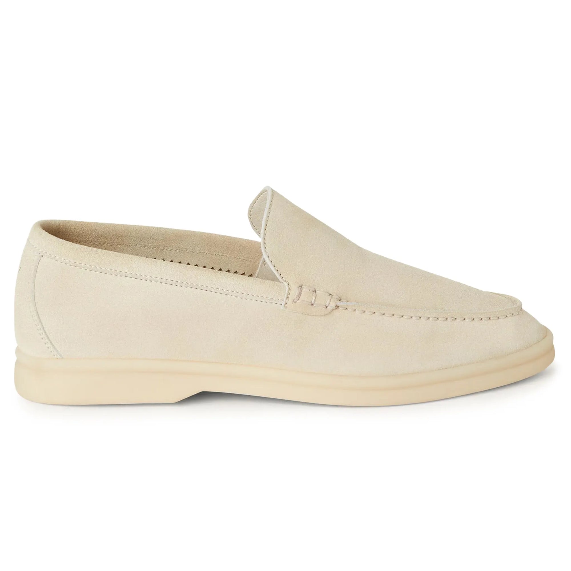 Loro Piana Summer Walk Suede Loafer - Off White