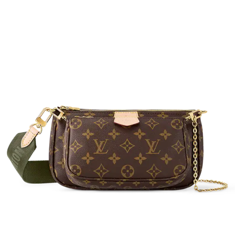 Louis Vuitton Mongram Canvas Multi Pochette Accessoires Crossbody Bag - Khaki