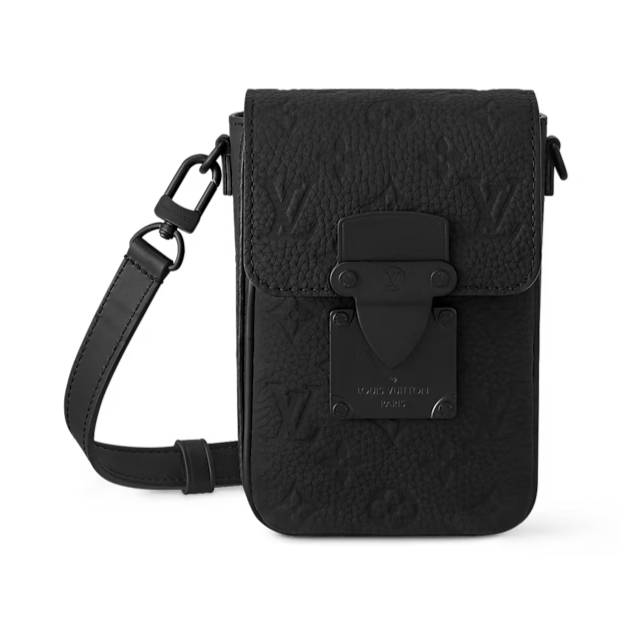 Louis Vuitton S-Lock Vertical Taurillon Leather Wearable Wallet - Black Monogram