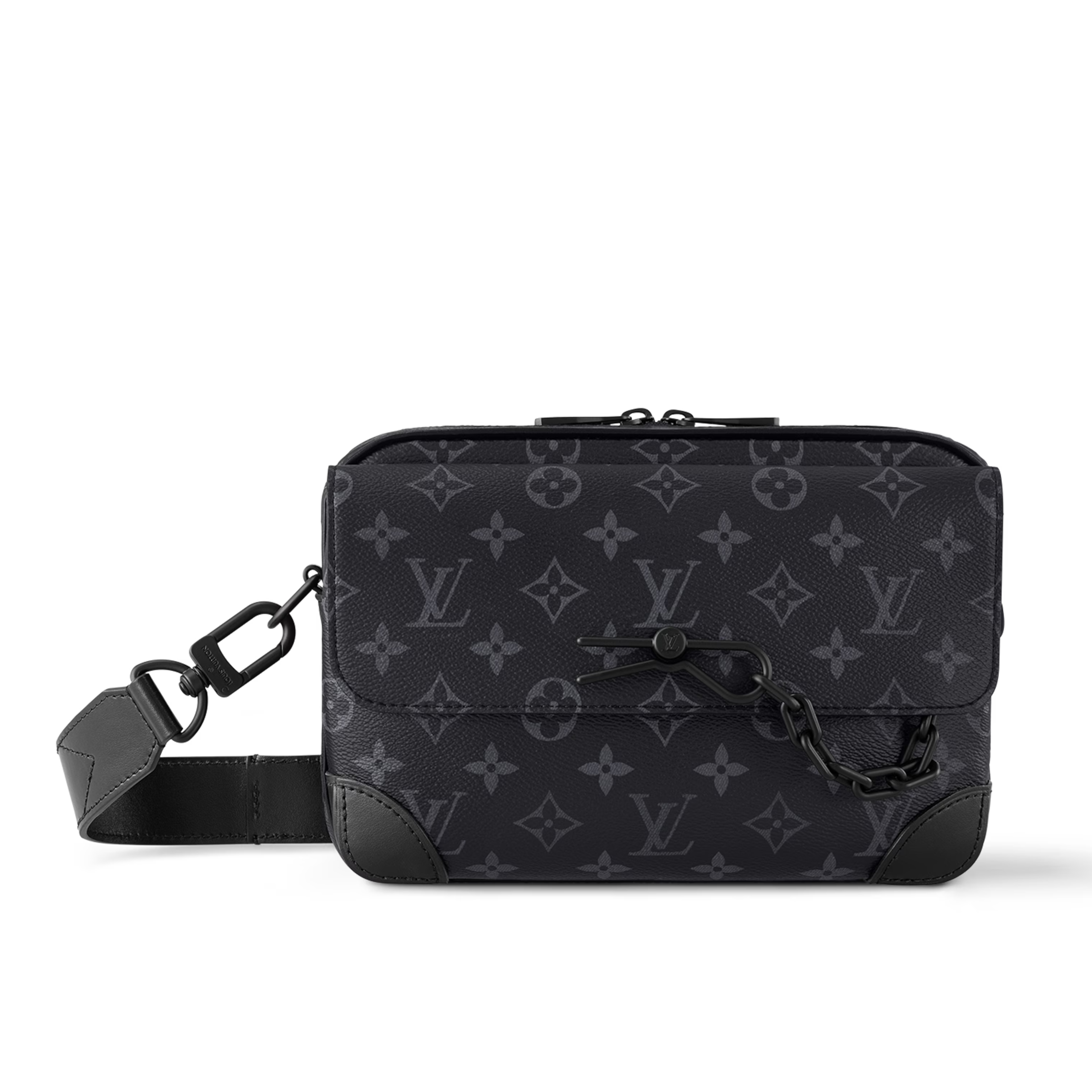 Louis Vuitton Steamer Messenger Wearable Wallet - Black Monogram Eclipse