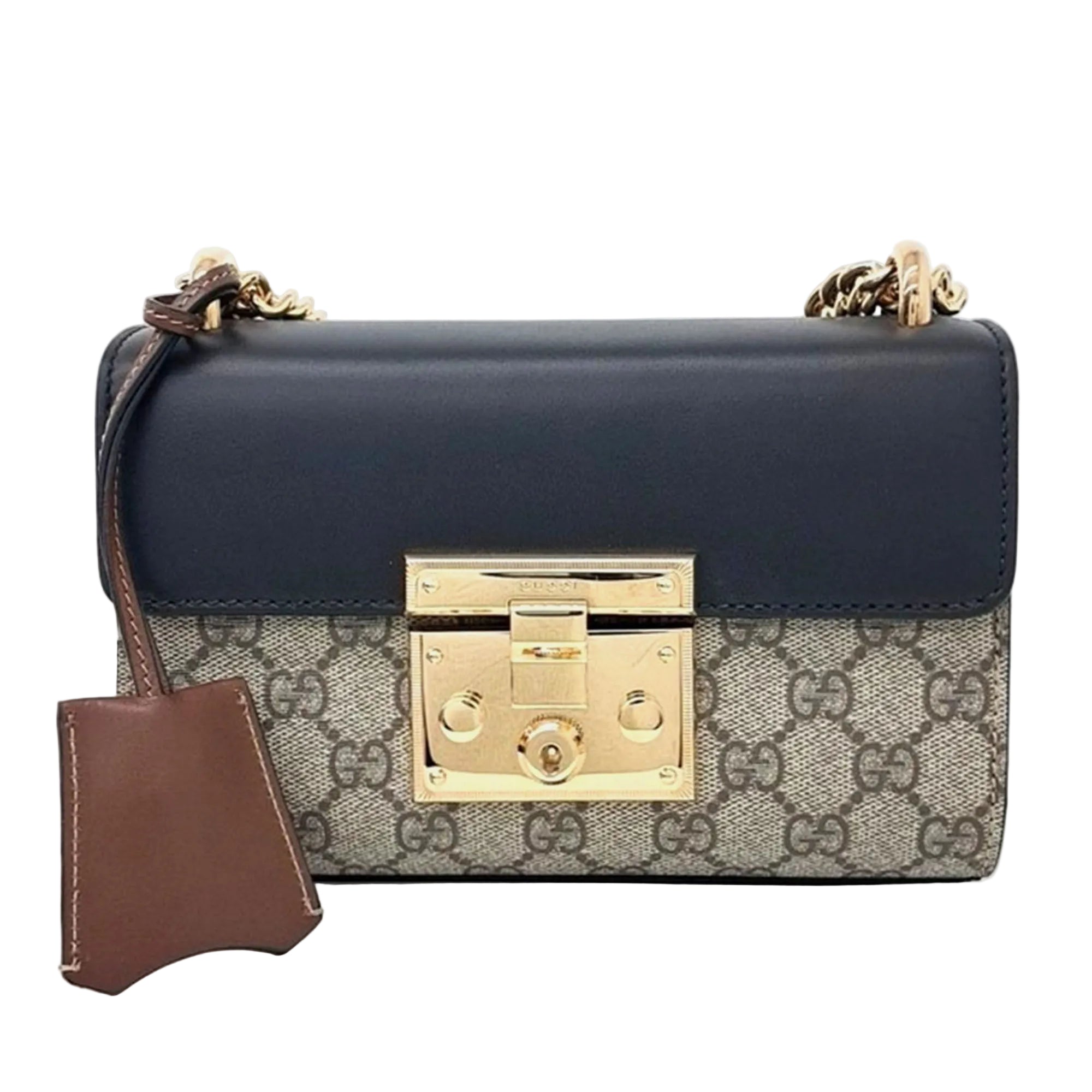 Gucci GG Padlock Crossbody Shoulder Bag – Black