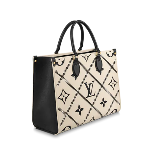 Louis Vuitton Empreinte Monogram Giant Broderies OnTheGo MM Tote Bag - White
