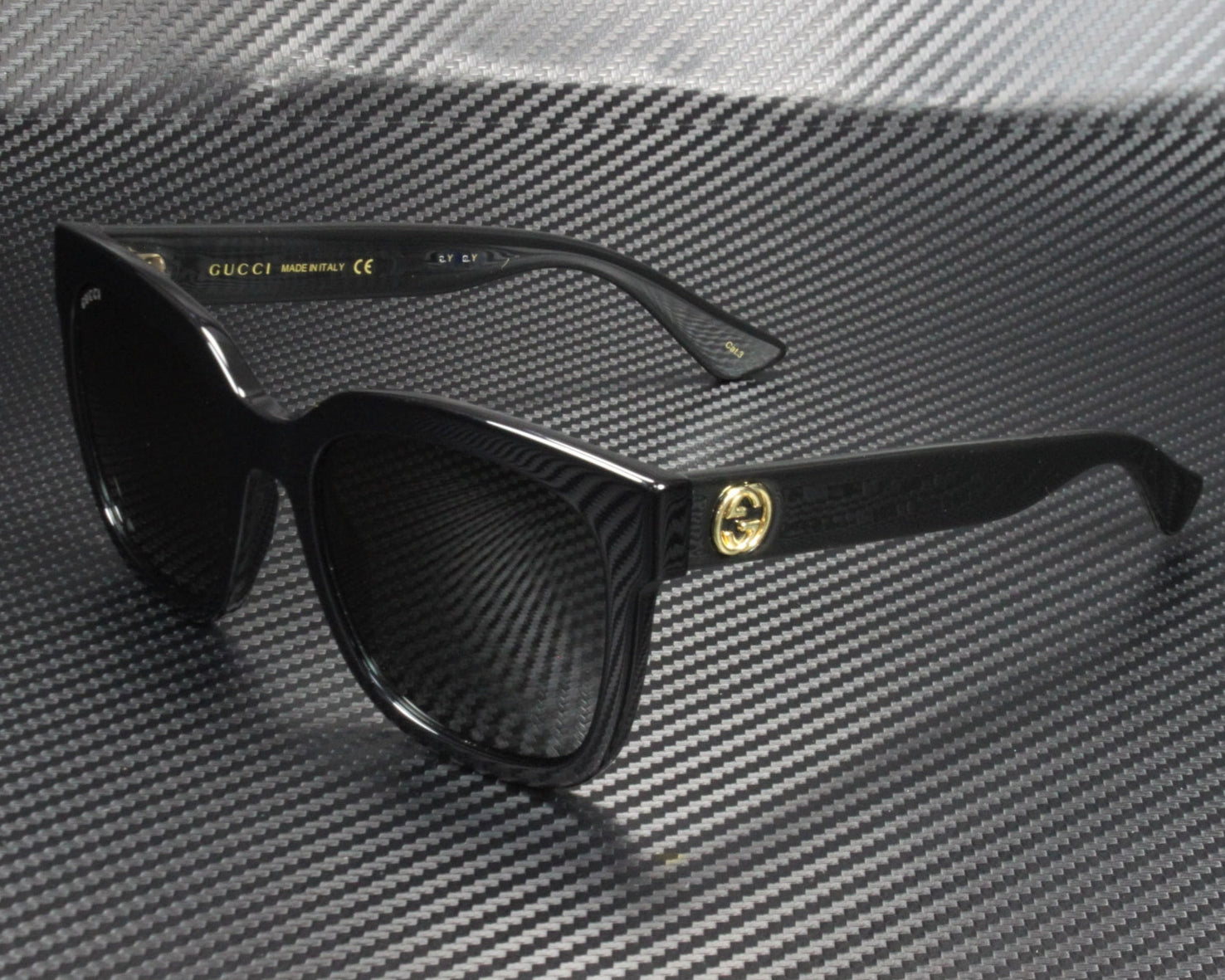 Gucci GG0034S Rectangular Frame Black Sunglasses