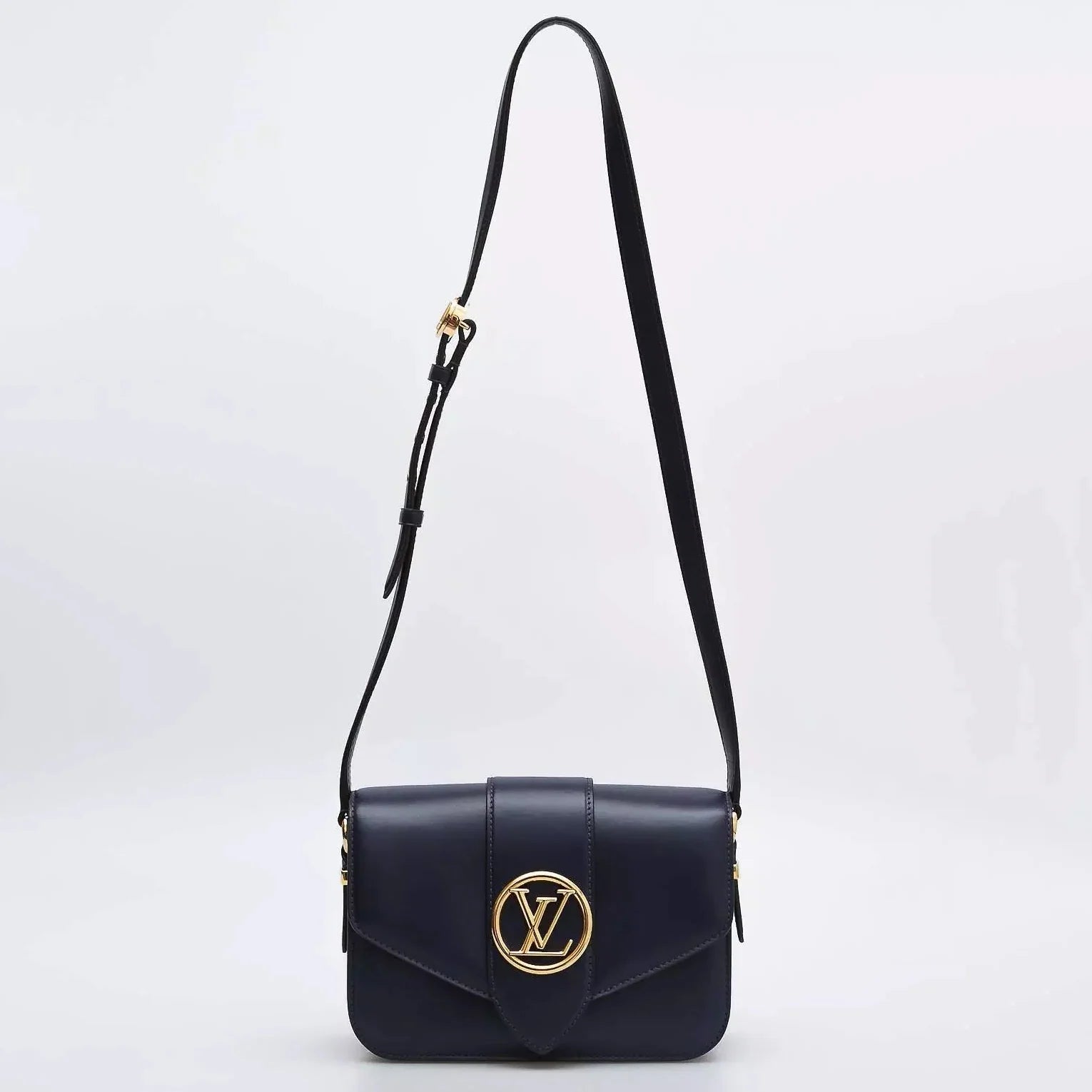 Louis Vuitton Smooth Calfskin LV Pont 9 Handbag - Blue