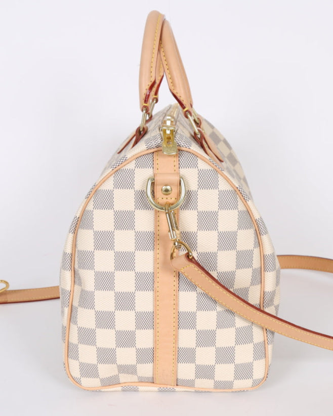 Louis Vuitton Speedy Bandoulière 30 Handbag - Off White / Grey