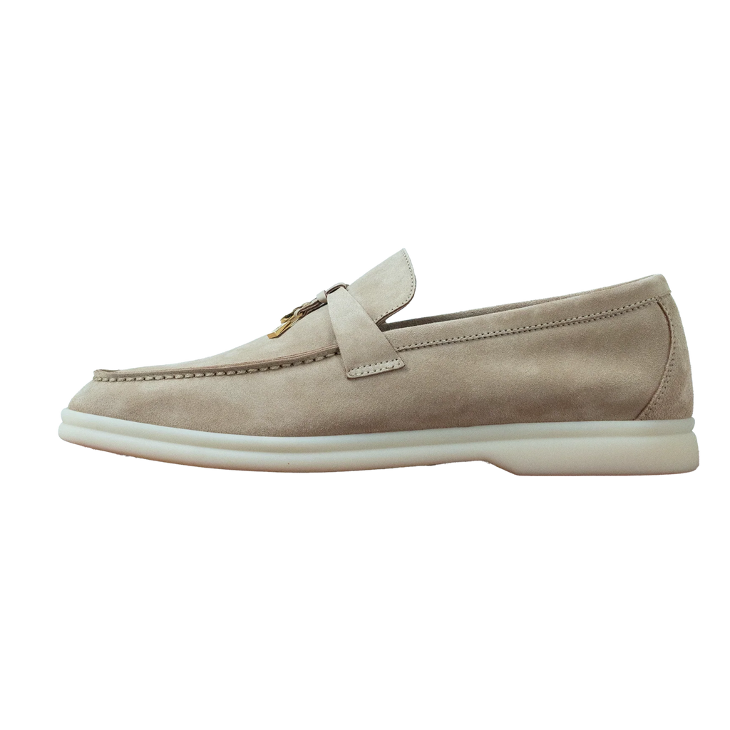 Loro Piana Summer Walk Suede Loafers - Sandstone
