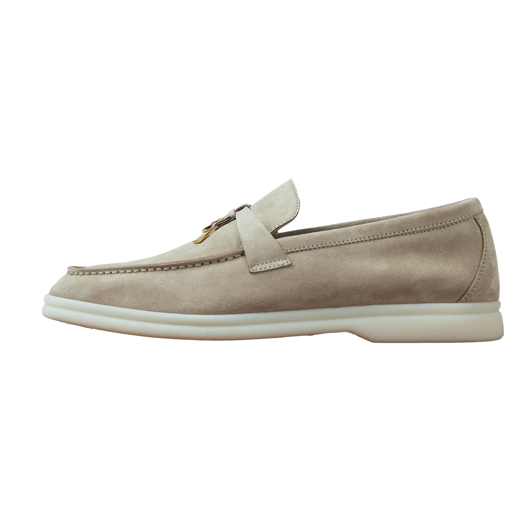 Loro Piana Summer Walk Suede Loafers - Sandstone