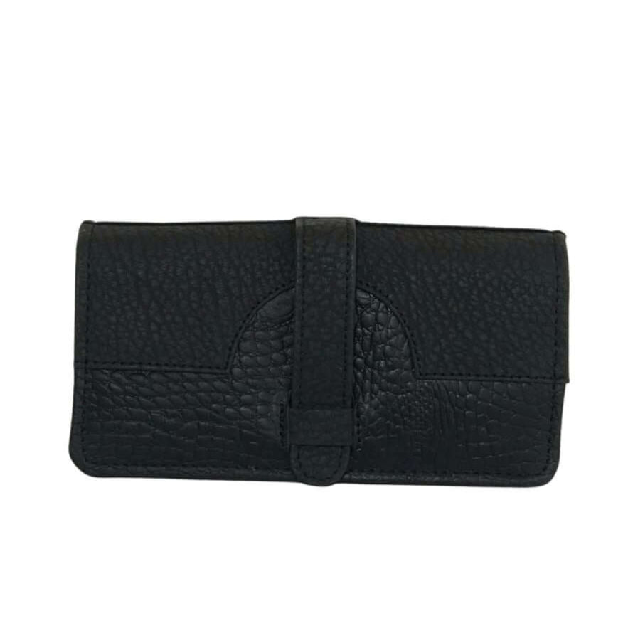Leather Wallet – Buckle Accent Long Fold Design
