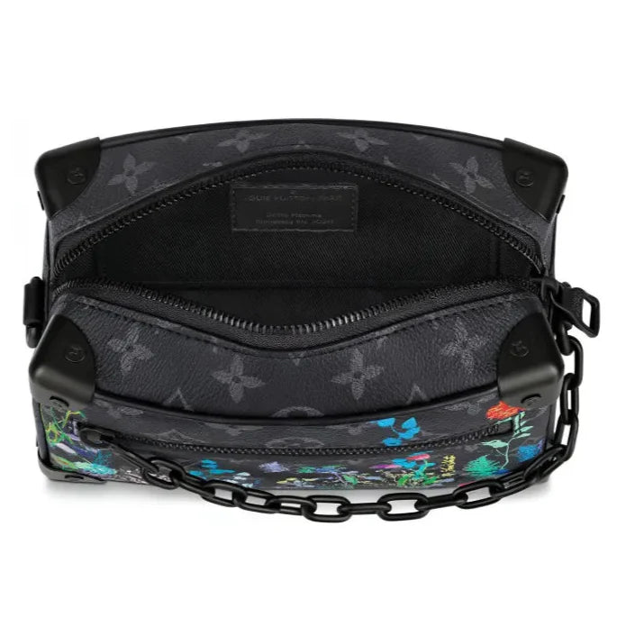 Louis Vuitton Monogram Eclipse Flower Print Mini Soft Trunk Bag - Black