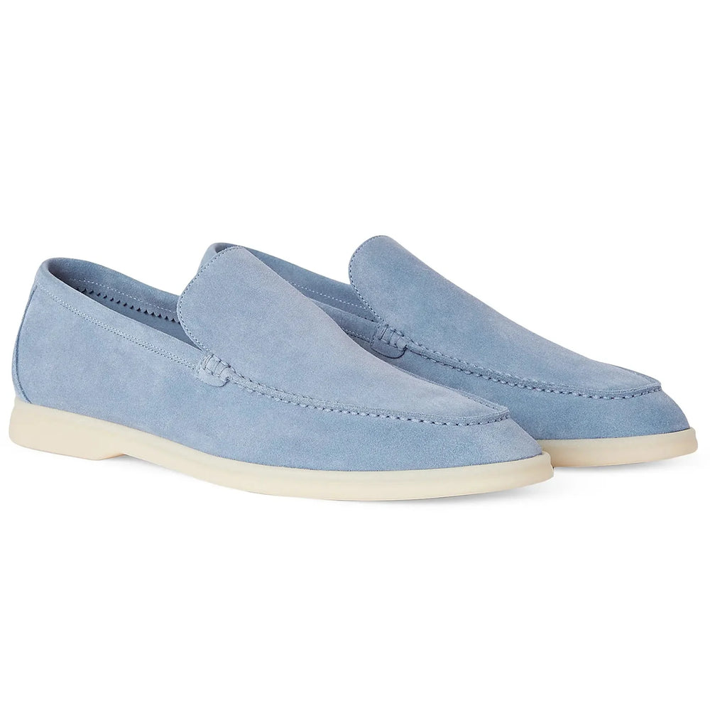 Loro Piana Summer Walk Suede Loafers - Blue (137)