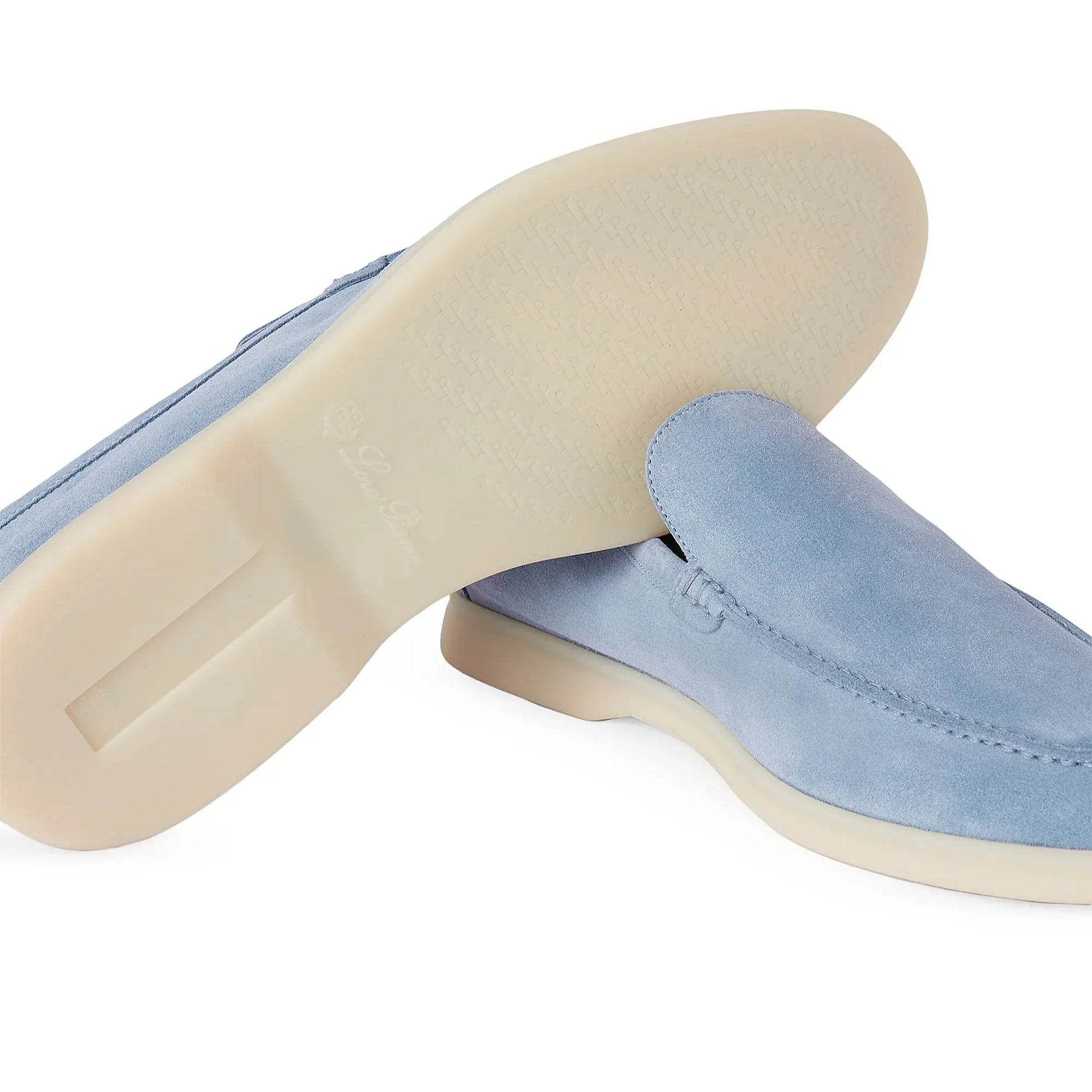 Loro Piana Summer Walk Suede Loafers - Polvere Blue