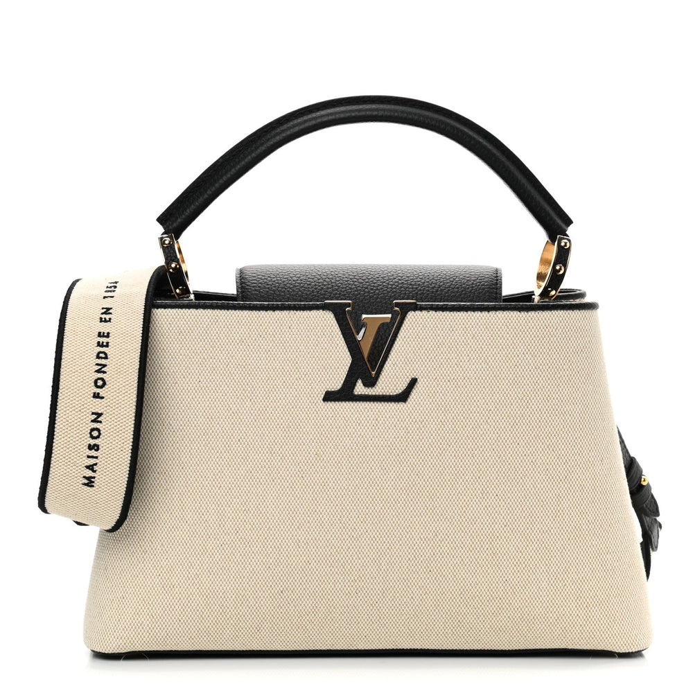 Louis Vuitton Canvas Taurillon Capucines MM Handbag – Beige