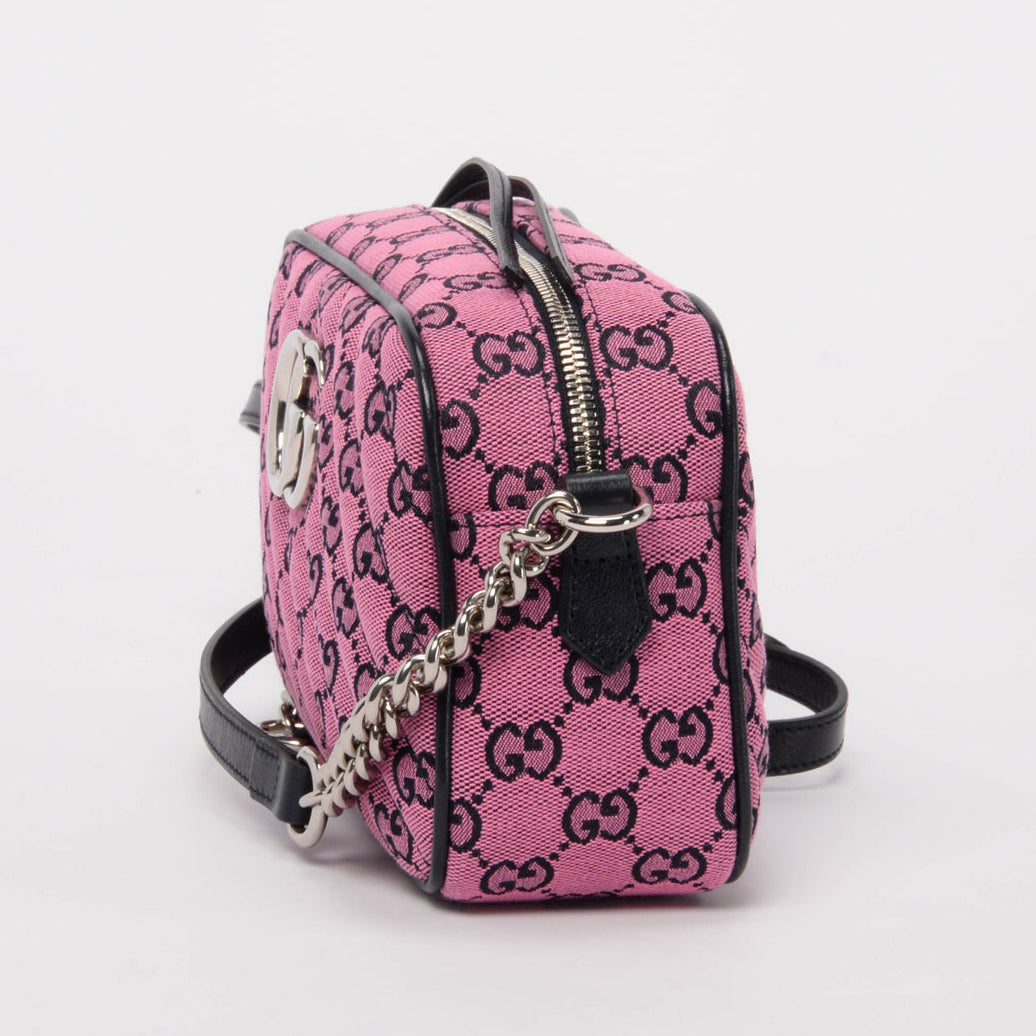 Gucci GG Canvas Quilted Marmont Shoulder Bag – Pink