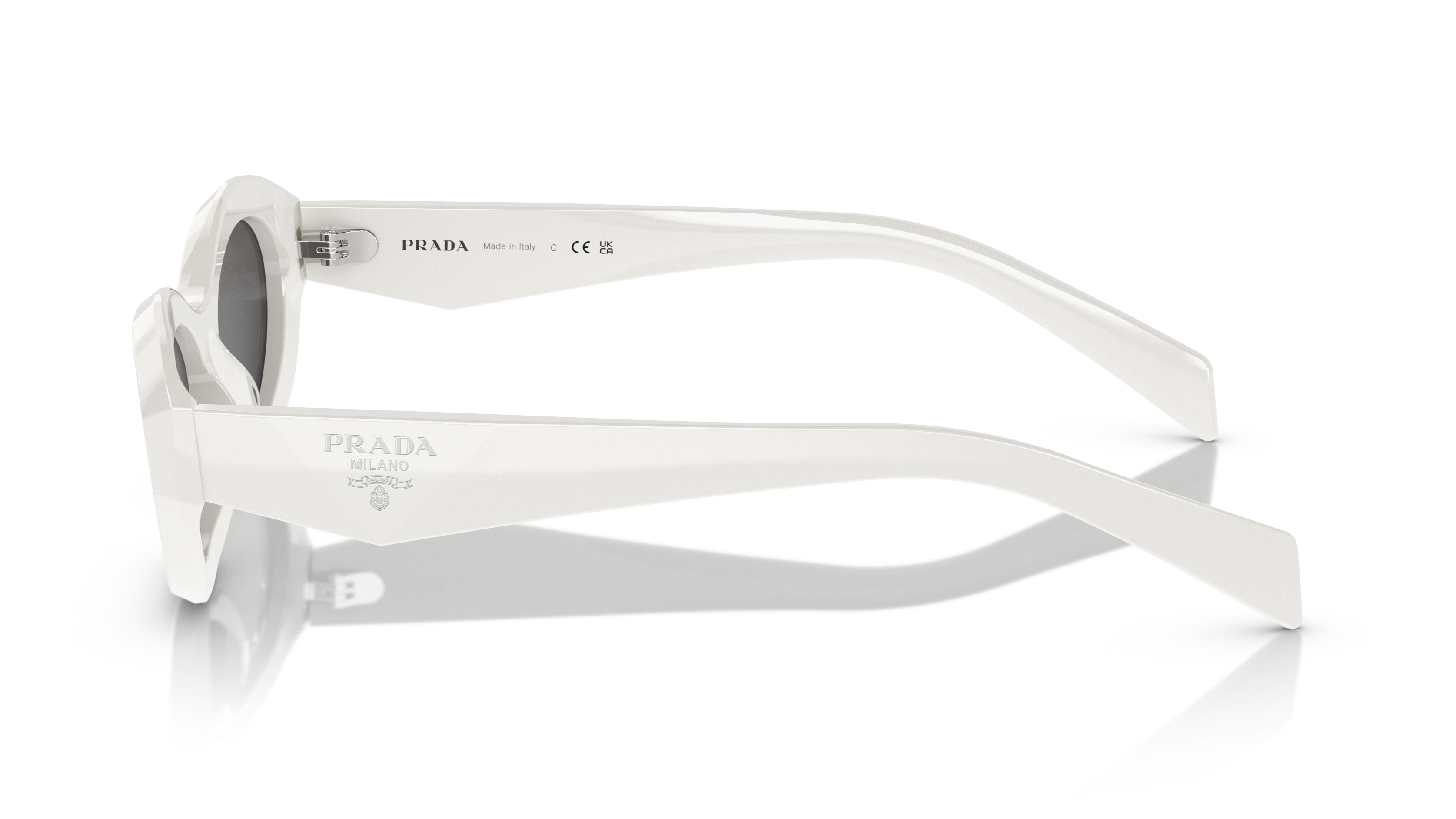 Prada PR26Z 17K-08Z White Oval Sunglasses