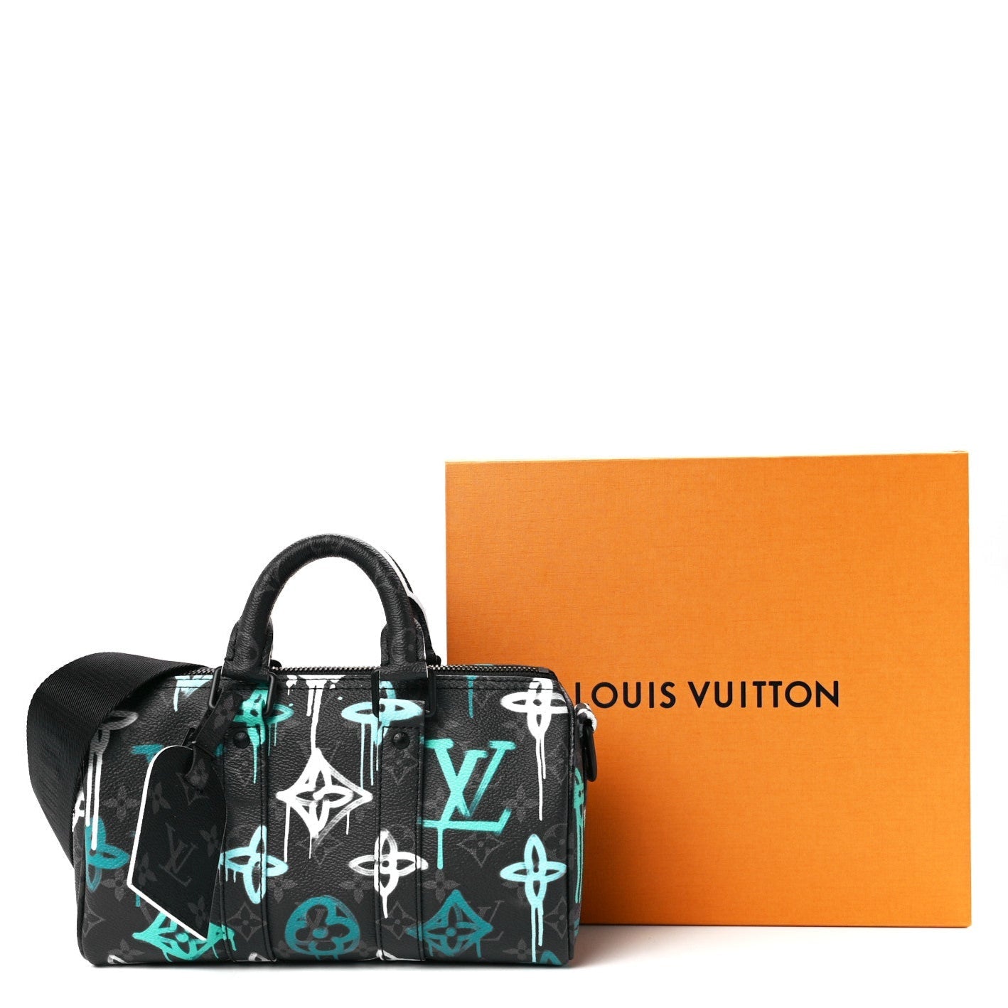 Louis Vuitton Monogram Eclipse Graffiti Keepall Bandoulière 25 Shoulder Bag -  Green Lights
