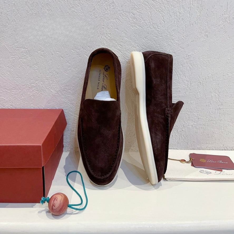 Loro Piana Summer Walk Suede Loafers - Amarone (Q08F)