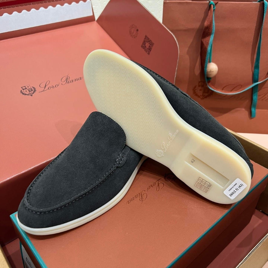 Loro Piana Ocean Front Suede Loafers - Dark Green (133)