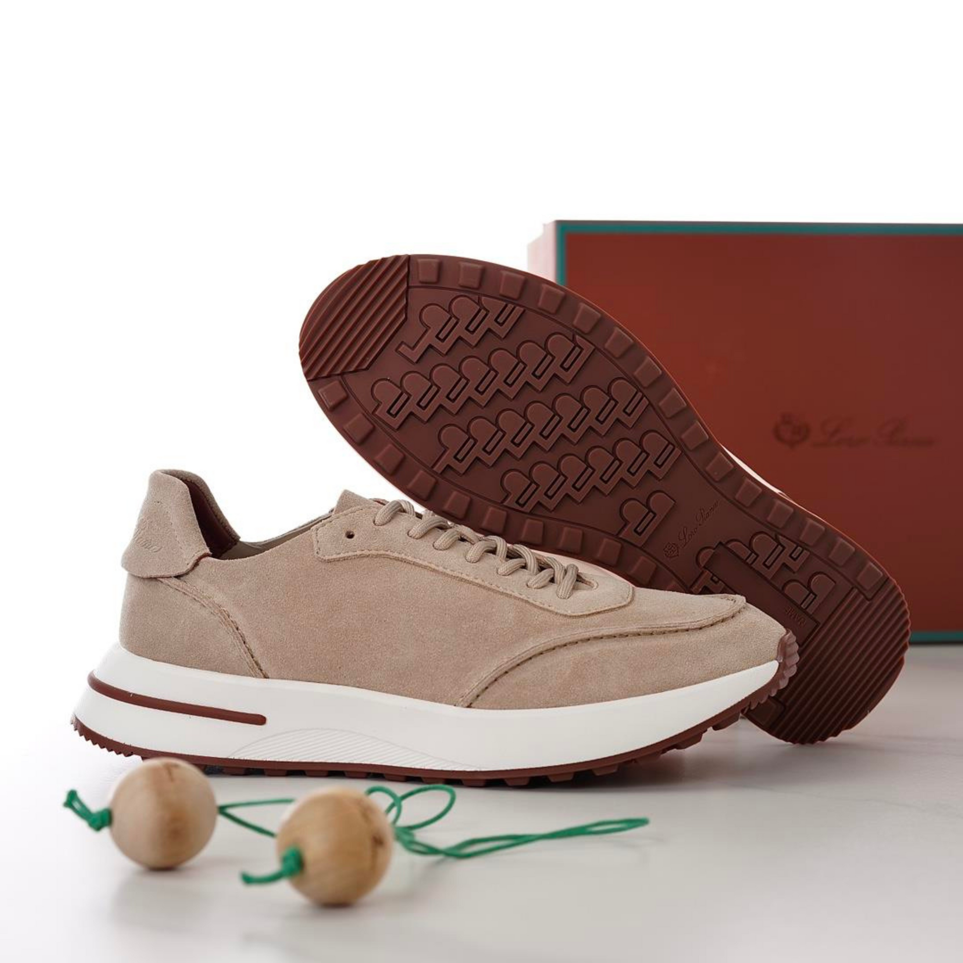 Loro Piana Weekend Walk Suede Sneakers - Sand Shell
