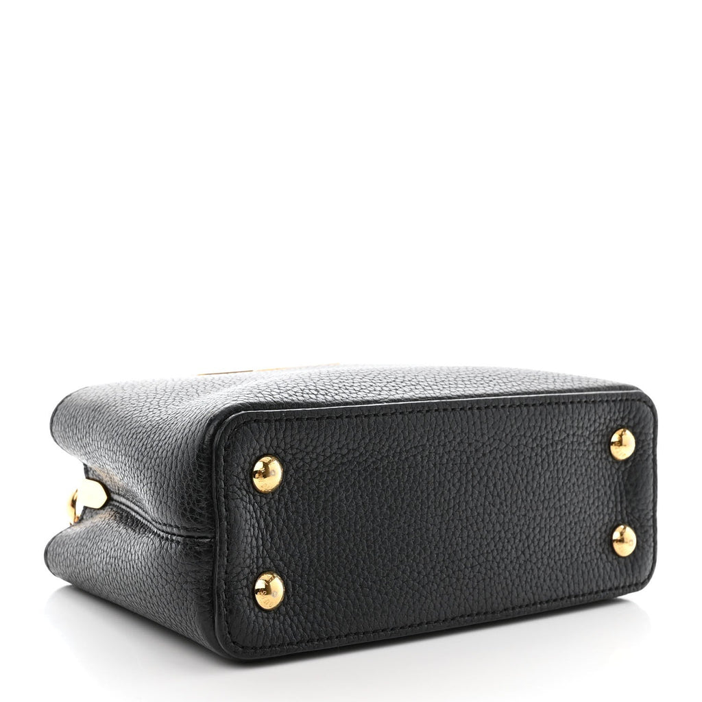 Louis Vuitton Taurillon Mini Chain Capucines Handbag - Black