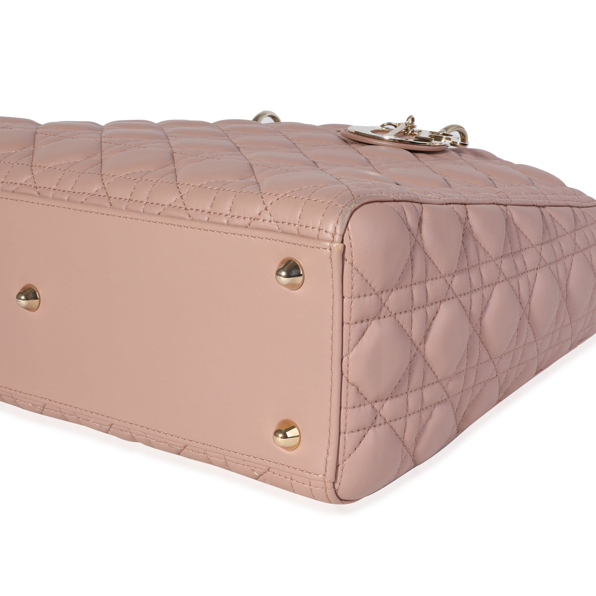 Dior Large Lady Dior Cannage Lambskin Bag - Pink Blush