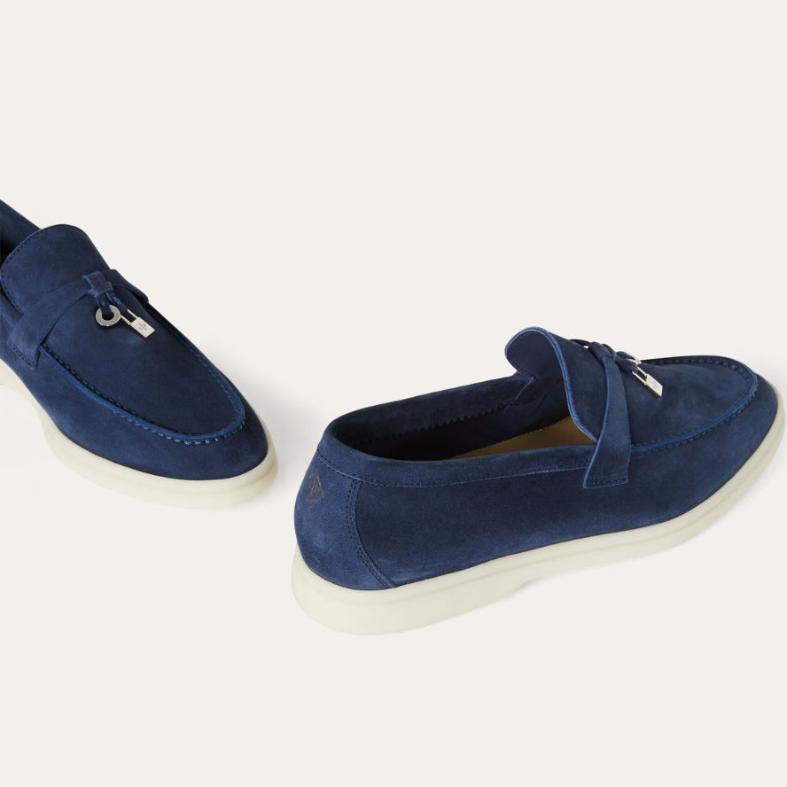 Loro Piana Summer Charms Walk Suede Loafer – True Dark Blue (108)