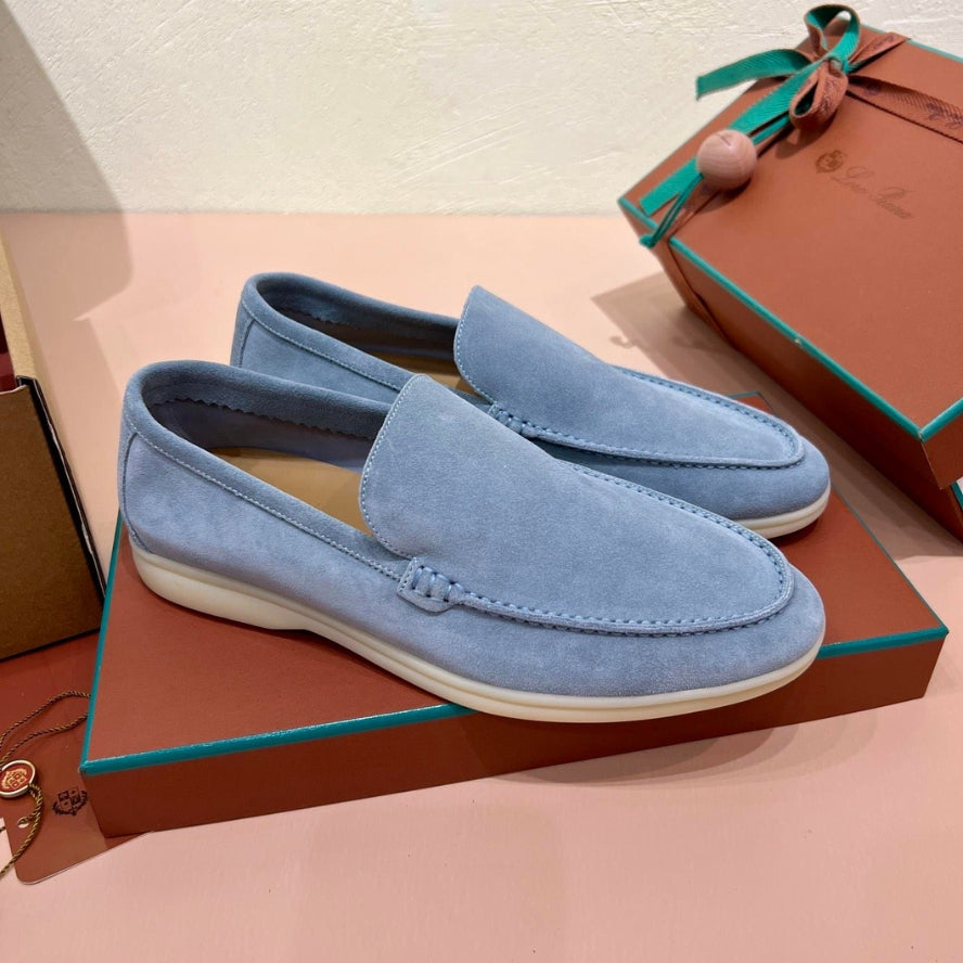 Loro Piana Summer Walk Suede Loafers - Blue (137)