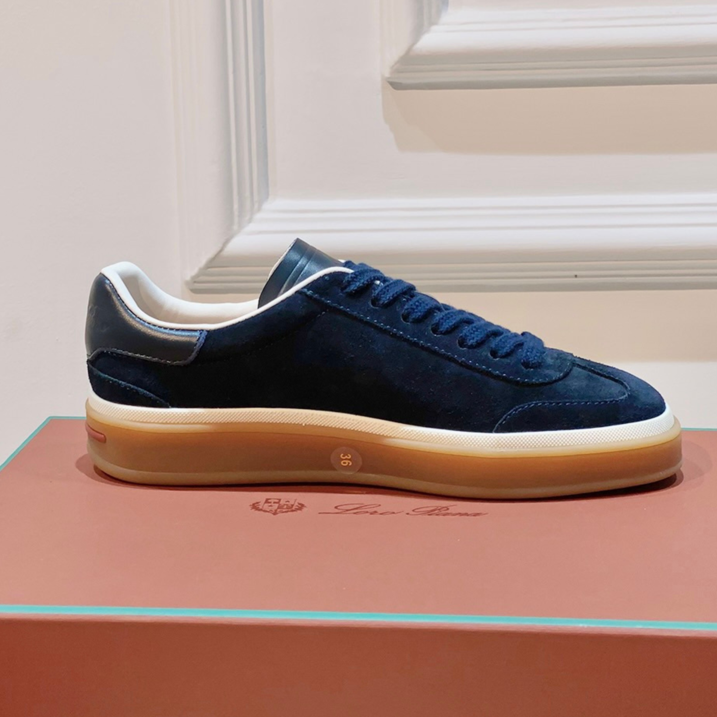 Loro Piana Tennis Walk Suede Calf Split Sneakers - Black Figs (W1CQ)