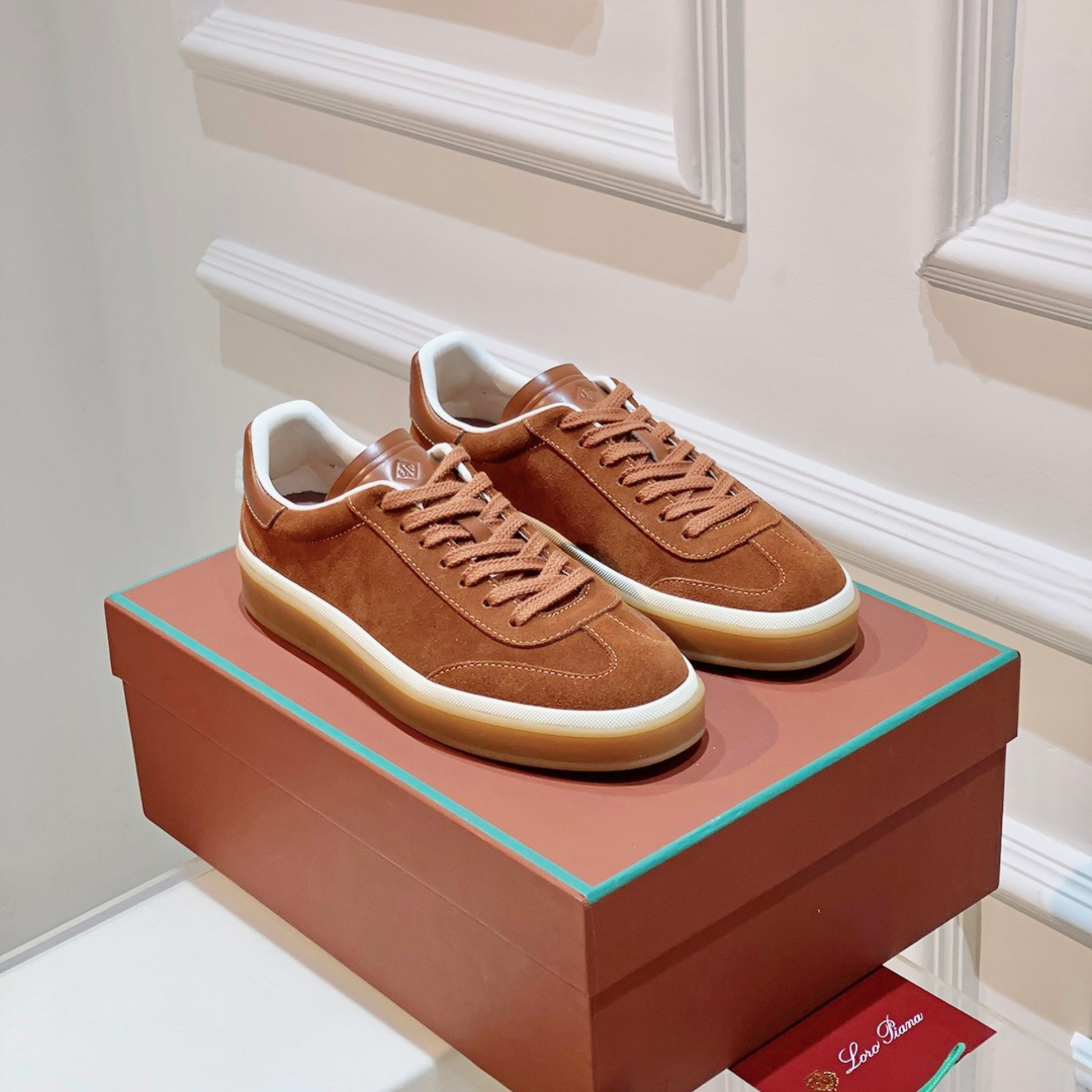 Loro Piana Tennis Walk Suede Calf Split Sneakers - Bark Wood (E0CF)