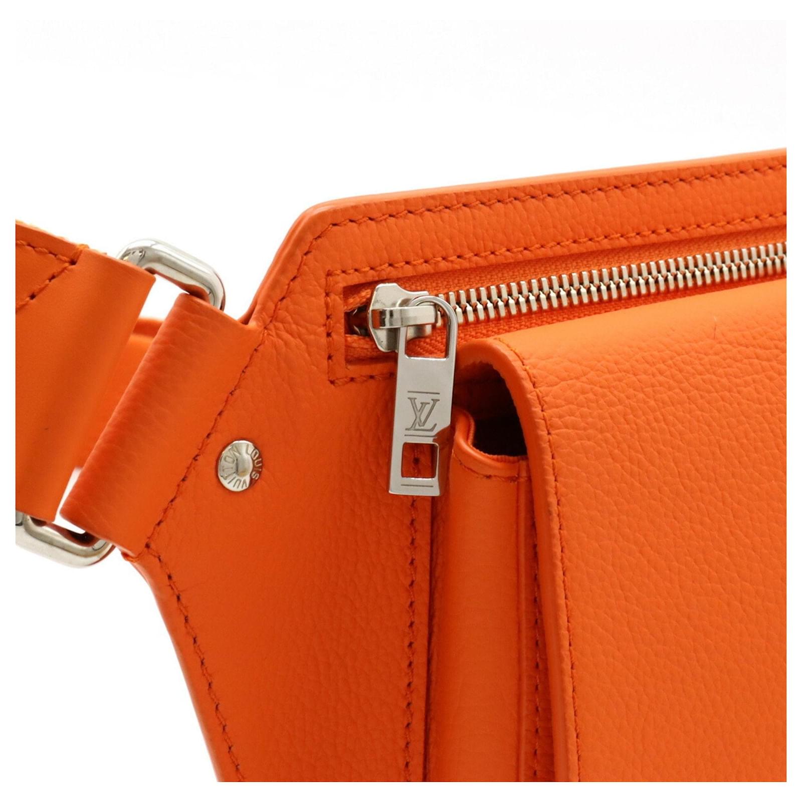 Louis Vuitton Grained Calfskin Aerogram Takeoff Sling Belt Bag - Orange