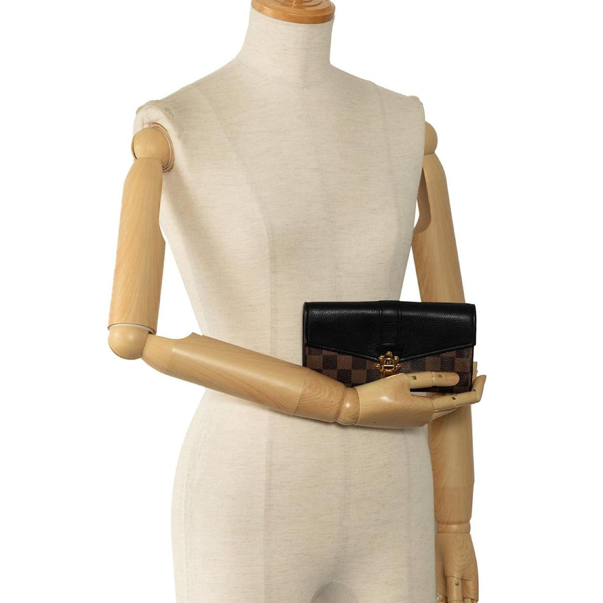 Louis Vuitton Damier Ebene Clapton Long Wallet - Brown