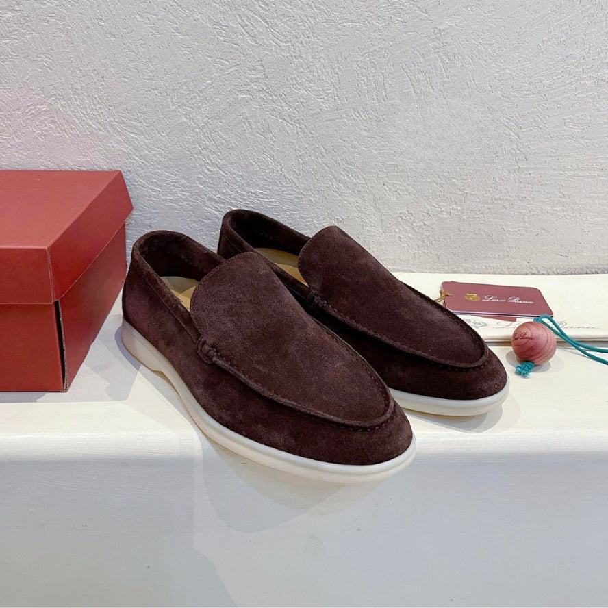 Loro Piana Summer Walk Suede Loafers - Amarone (Q08F)