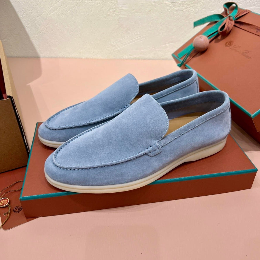 Loro Piana Summer Walk Suede Loafers - Blue (137)