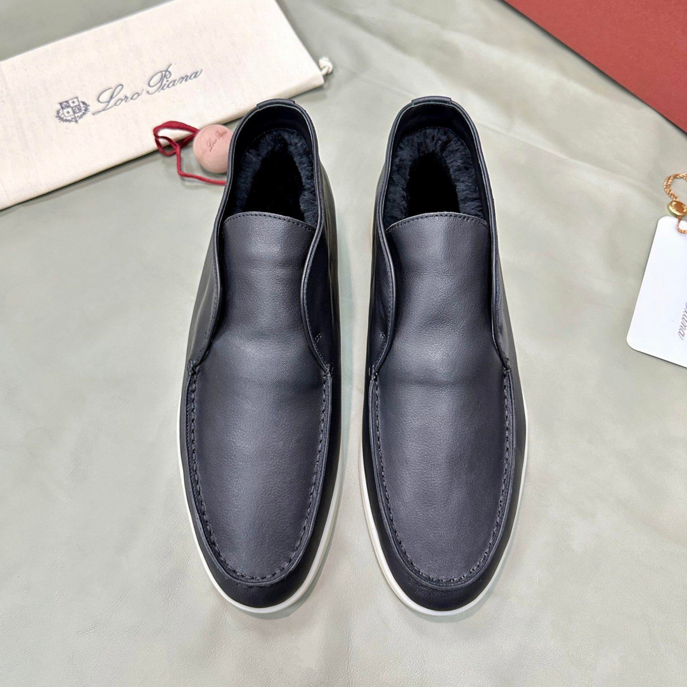 Loro Piana Open Walk Ankle Boots - Navy Blue (W000)