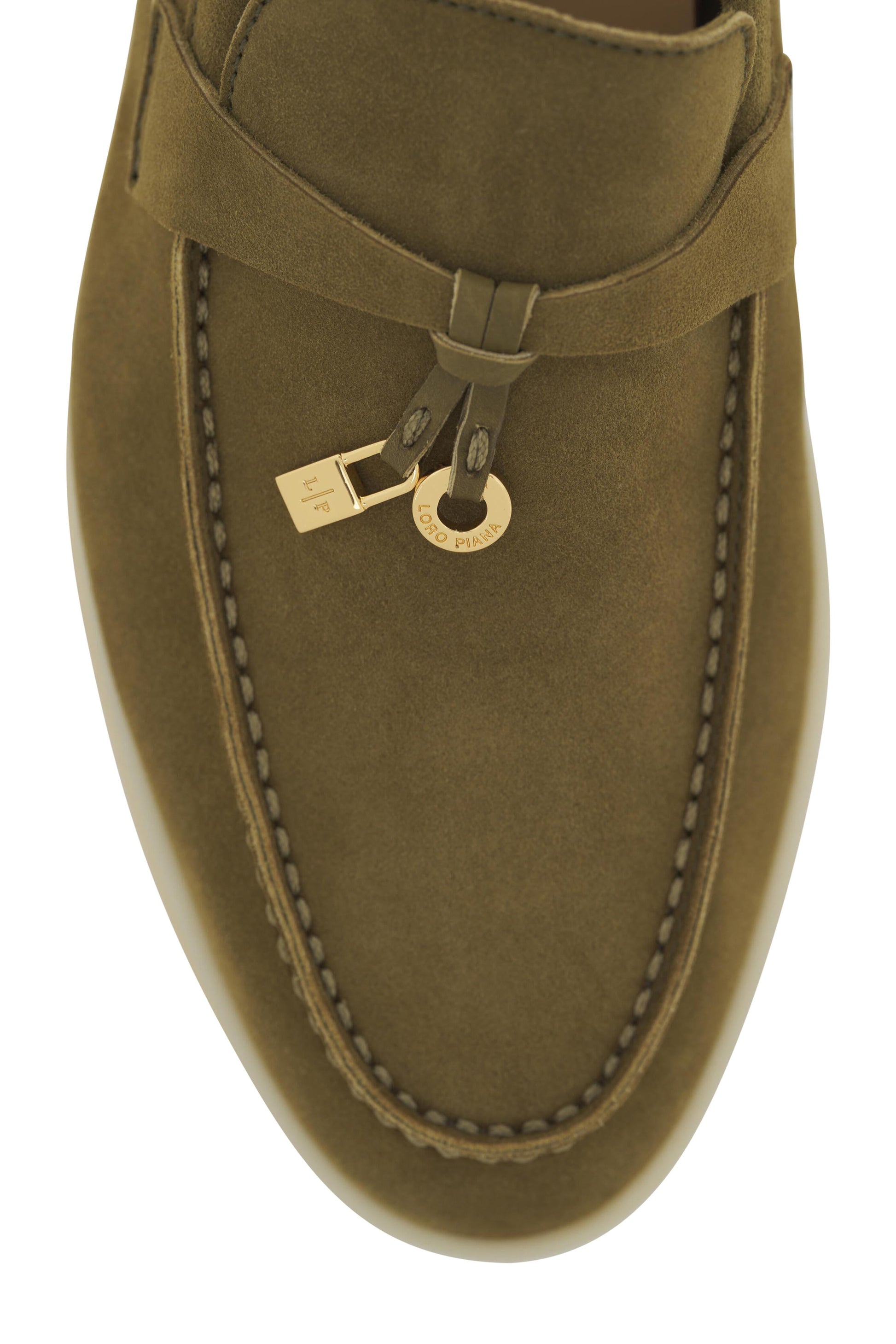 Loro Piana Summer Walk Suede Loafers - Olive